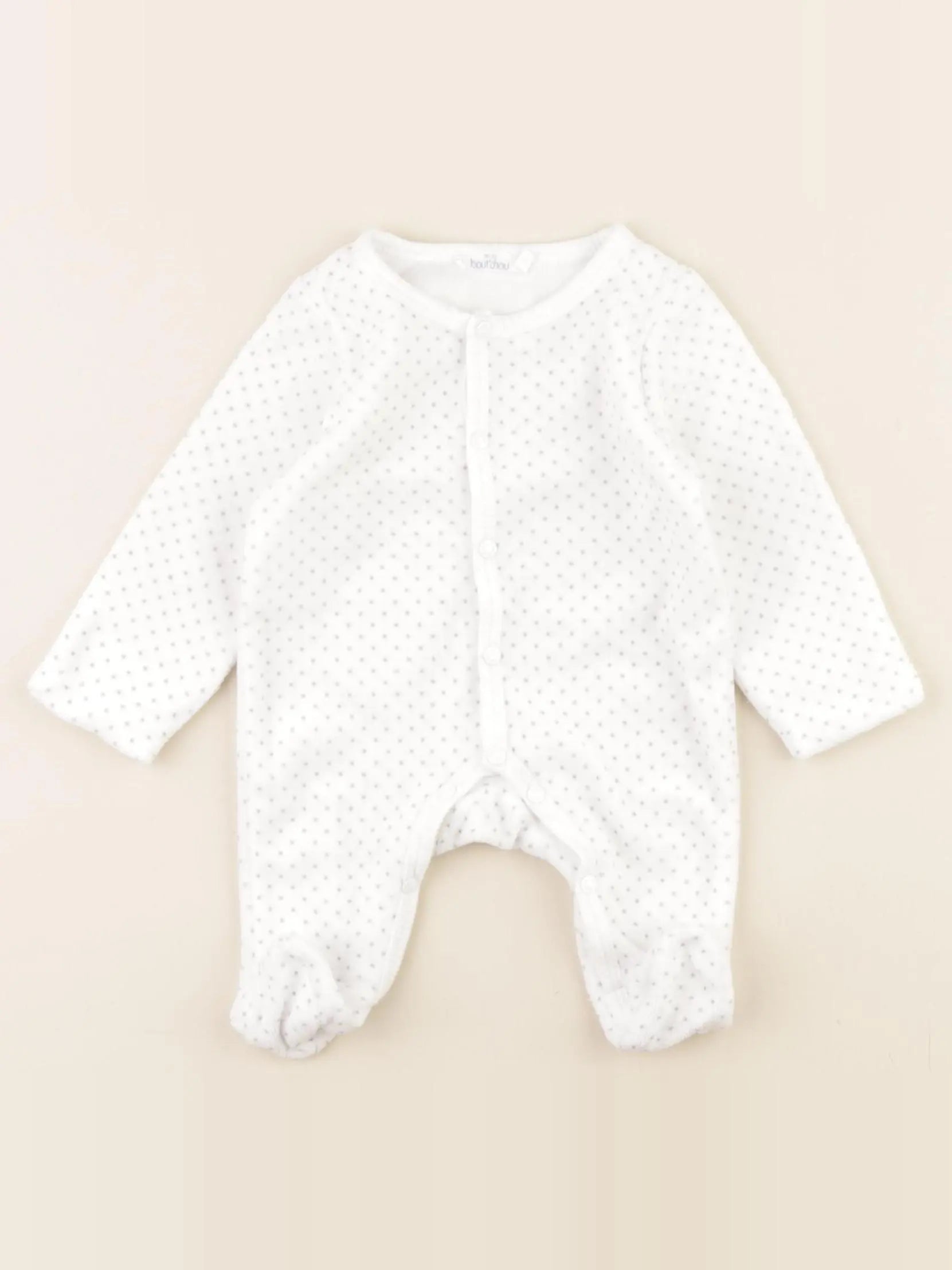 Boutchou - pyjama velours blanc - 0 mois