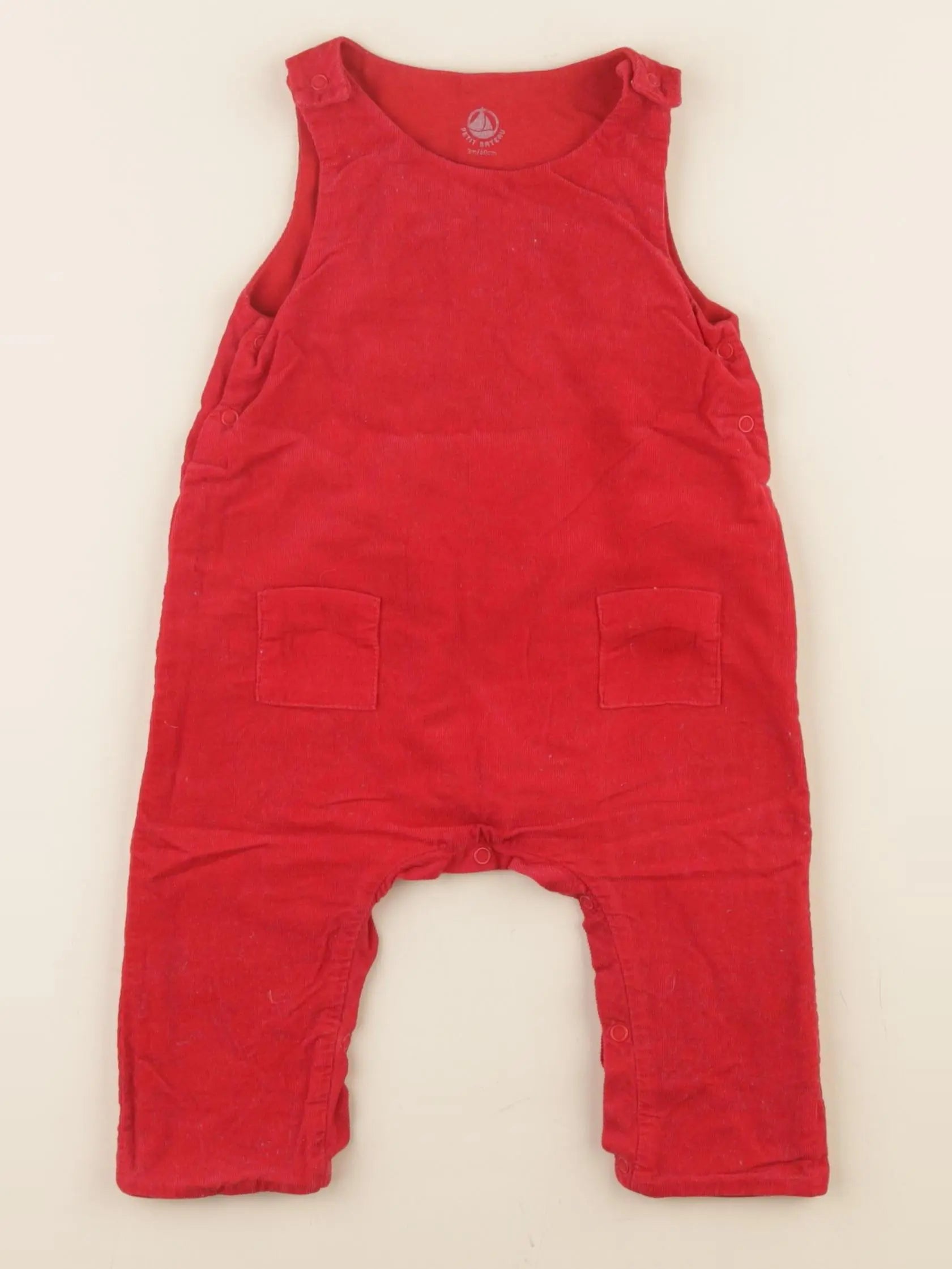 Petit Bateau - salopette rouge - 3 mois