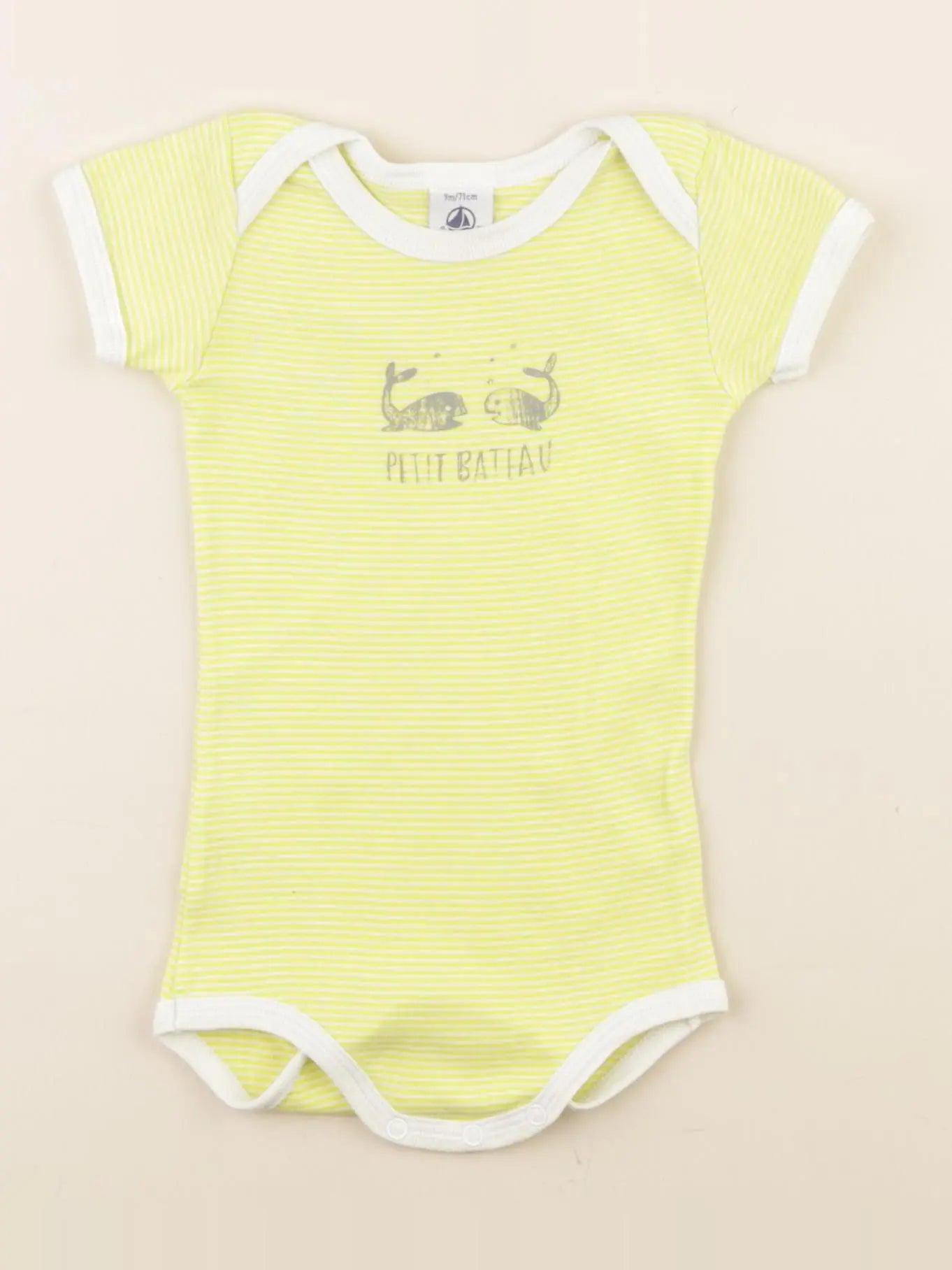 Petit Bateau - body jaune - 9 mois