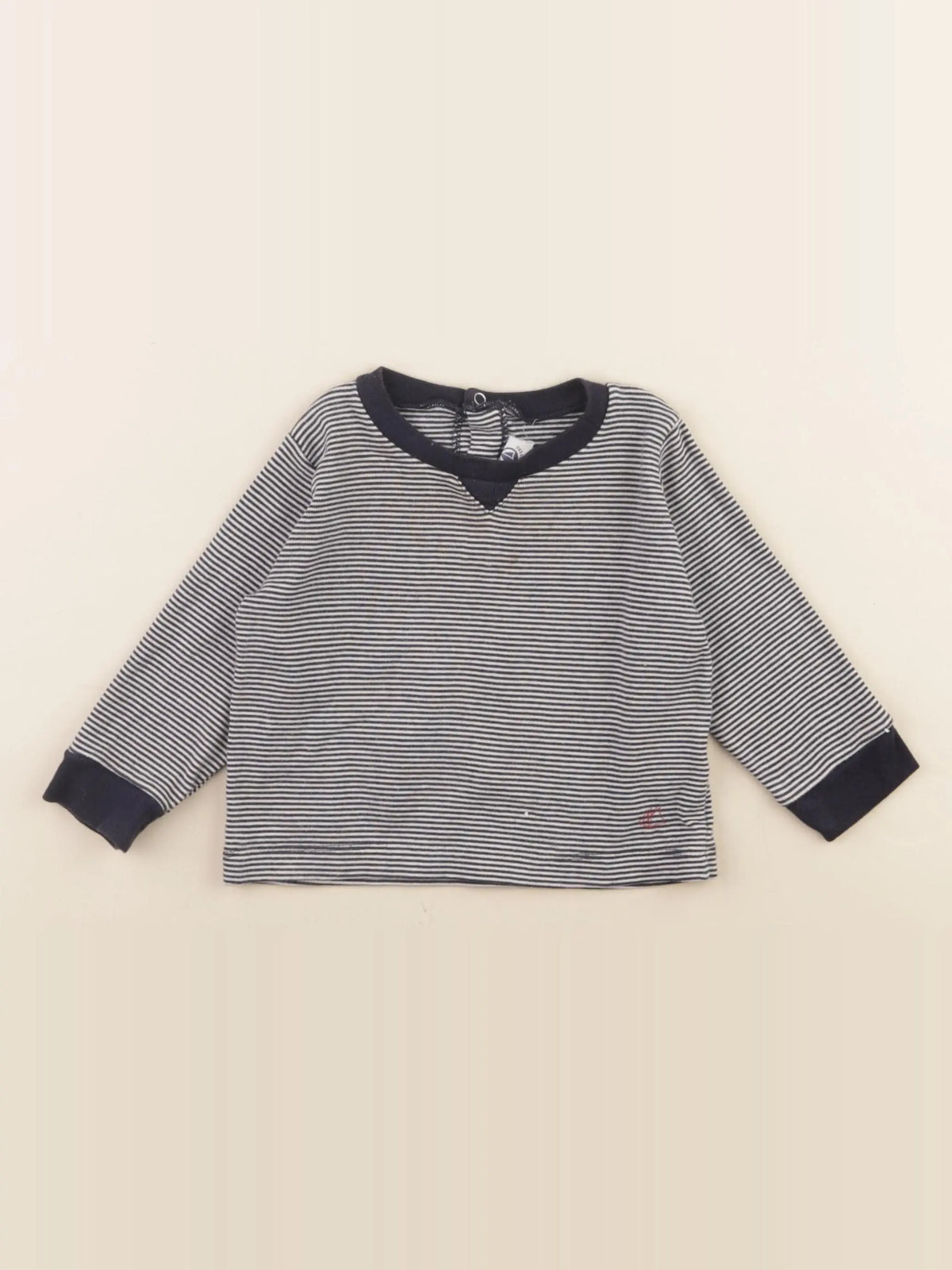 Petit Bateau - tee-shirt bleu - 12 mois