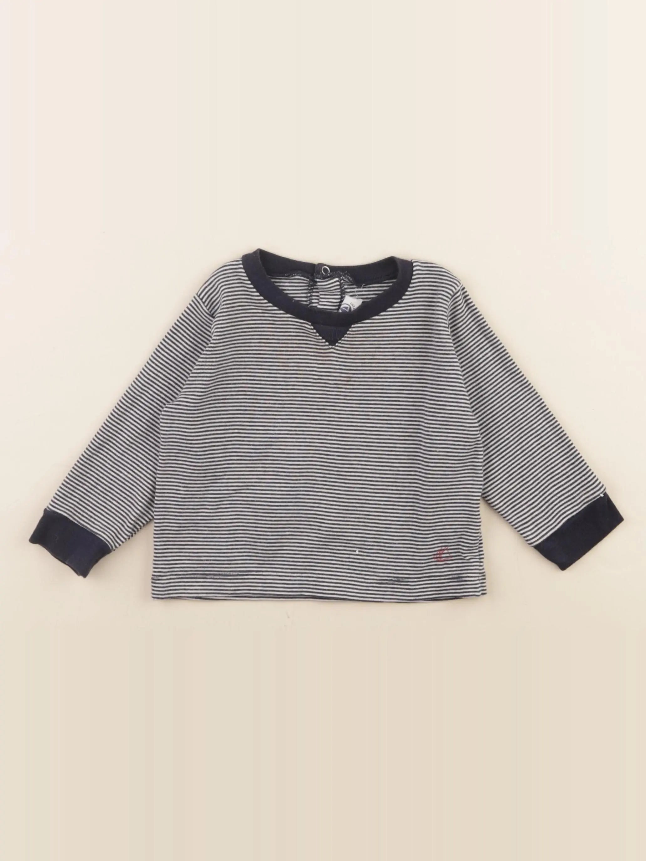 Petit Bateau - tee-shirt bleu - 12 mois