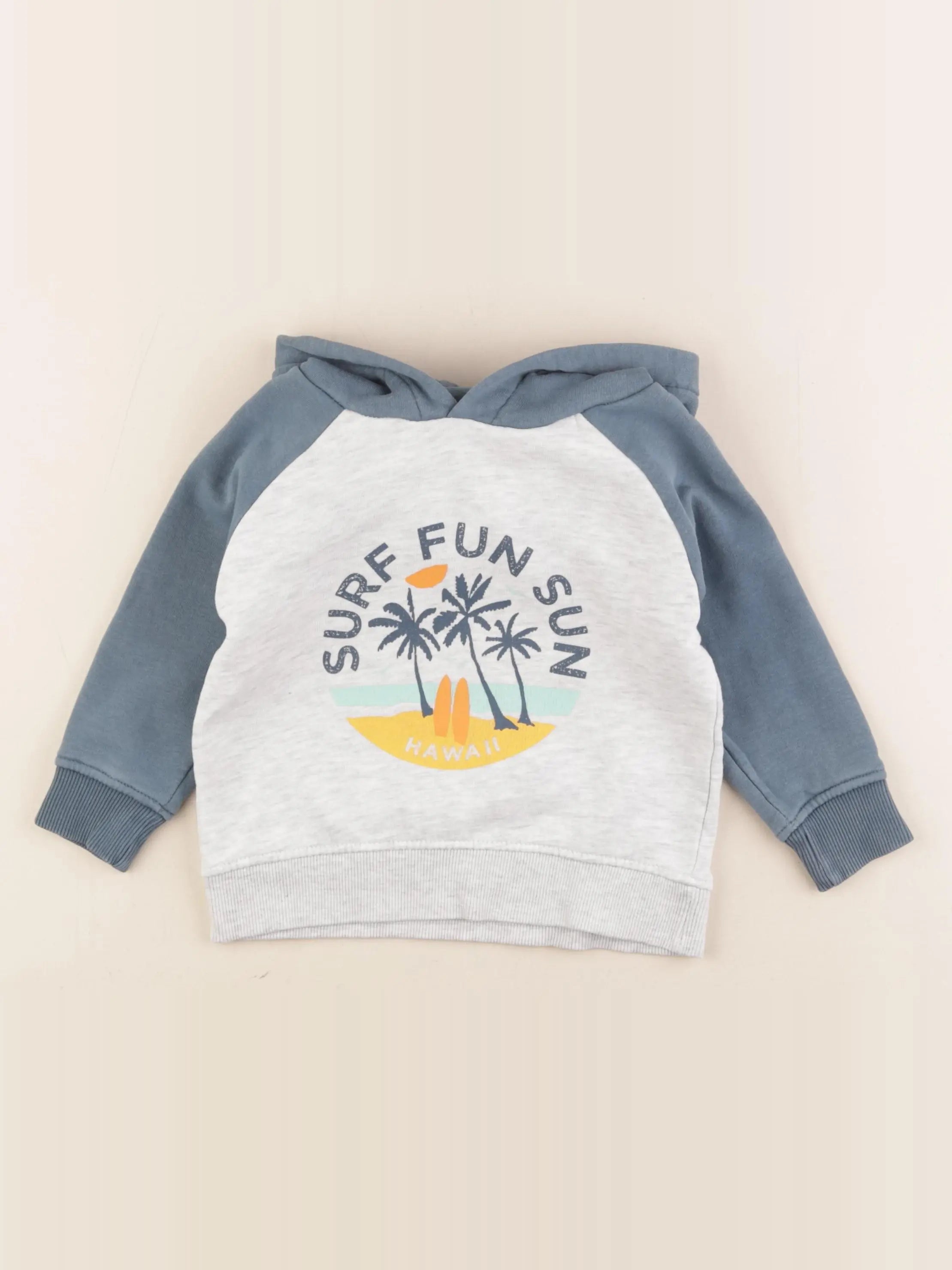 Vertbaudet - sweat gris, bleu - 3 ans