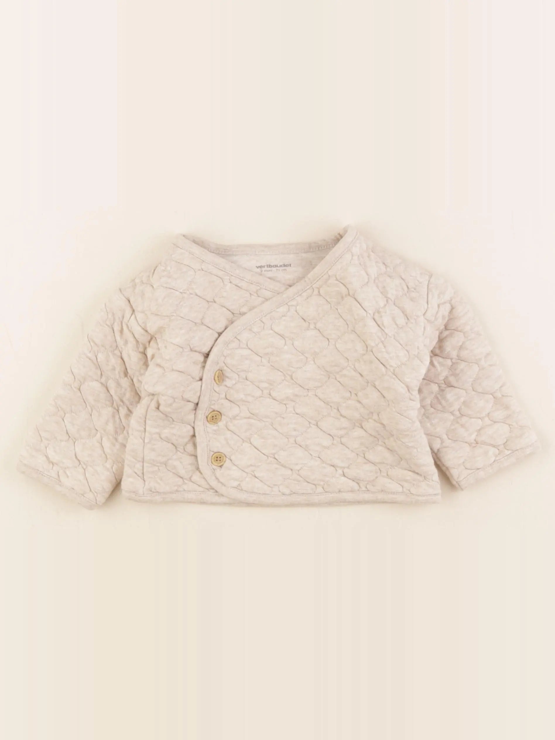 Vertbaudet - sweat beige - 9 mois