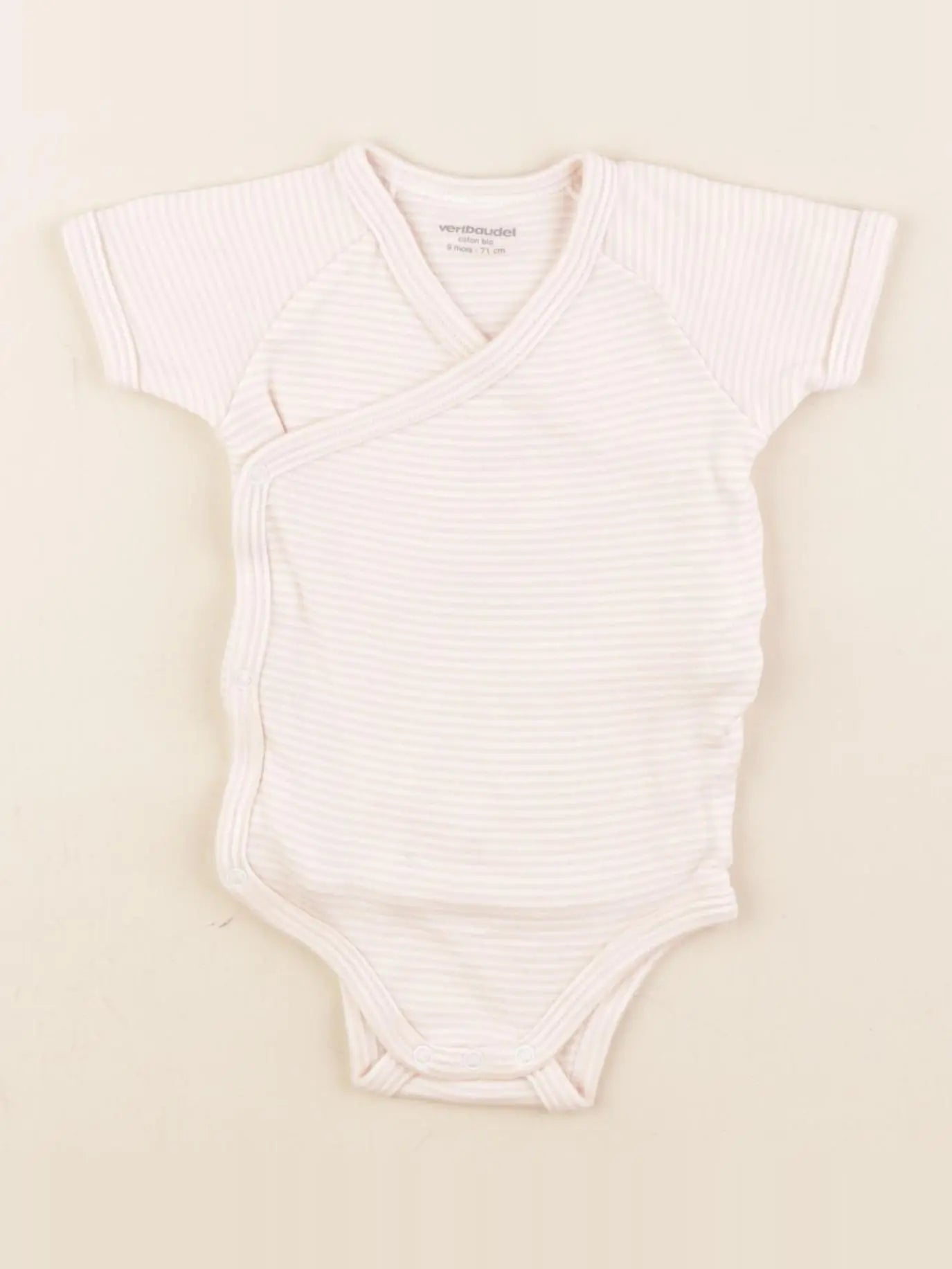 Vertbaudet - body rose - 9 mois