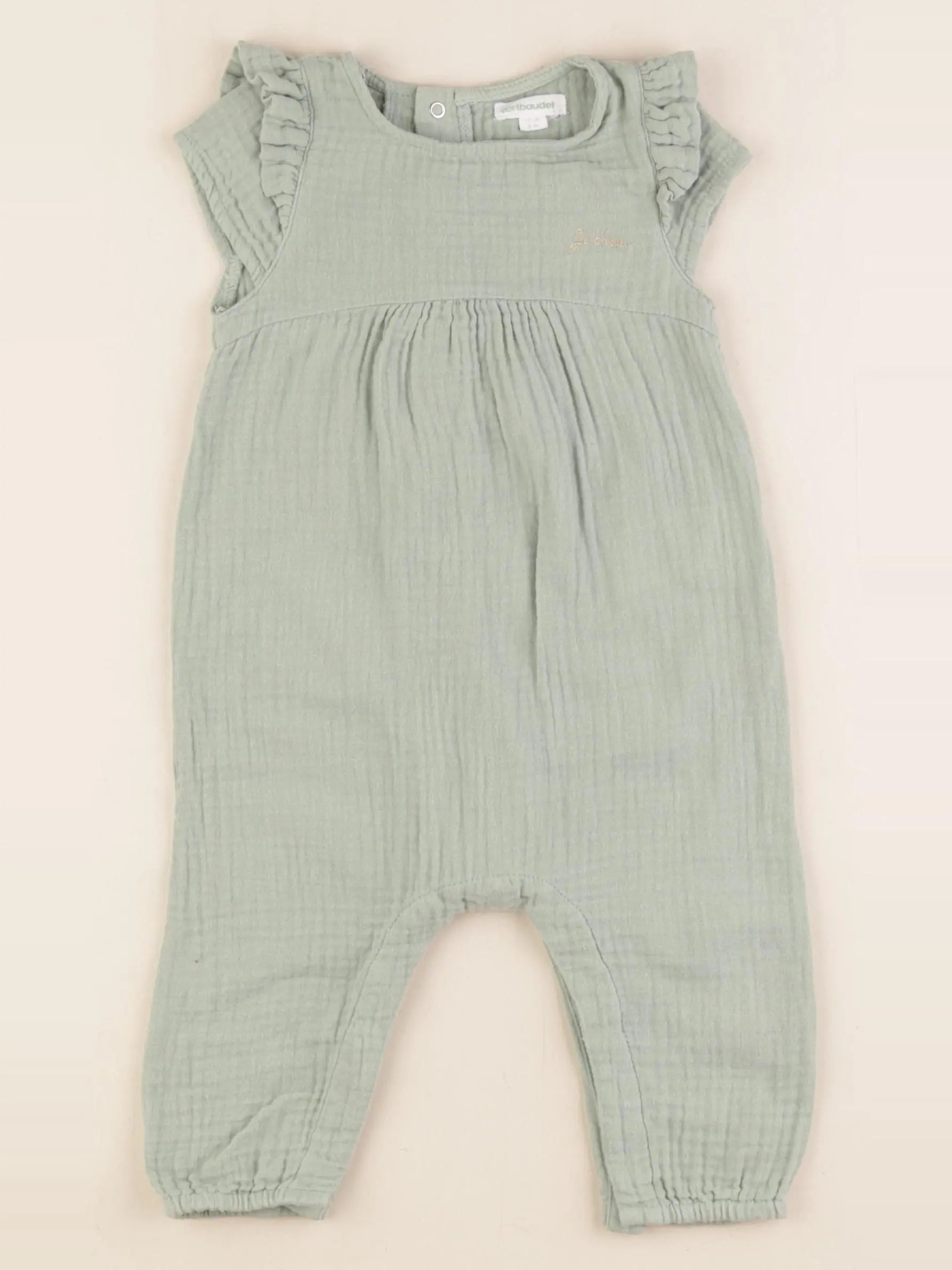 Vertbaudet - combinaison vert - 9 mois