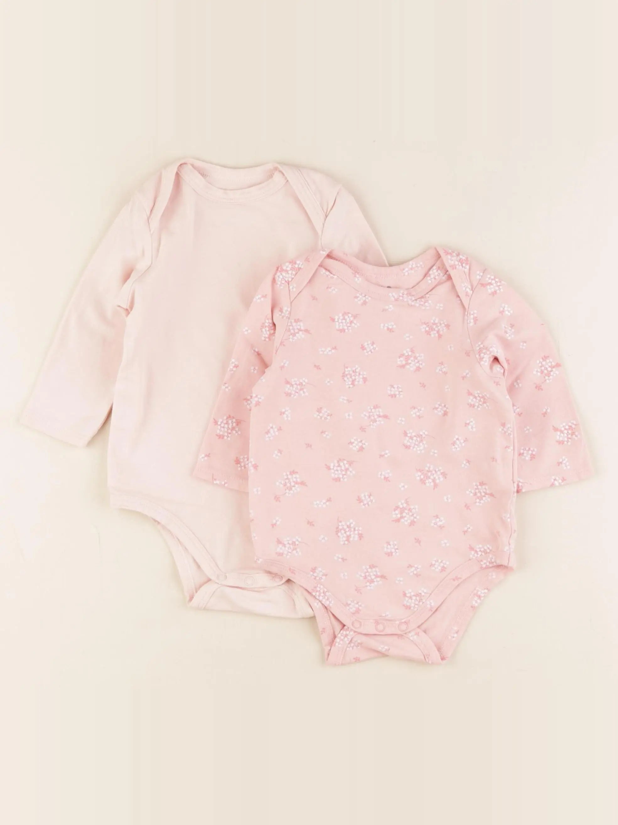 Tape à l'oeil - lot de 2 bodies en coton rose - 9 mois