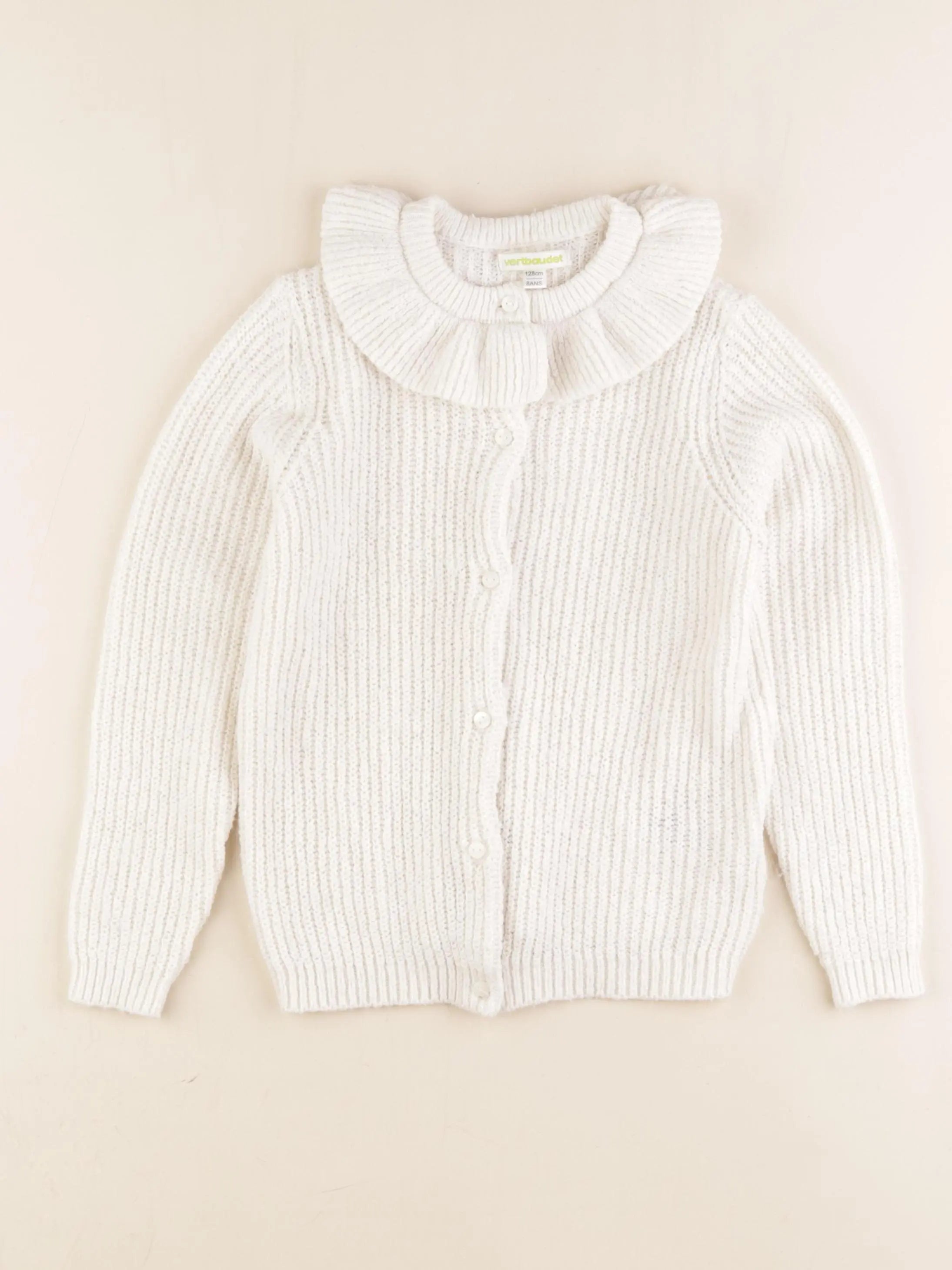 Vertbaudet - gilet blanc - 8 ans