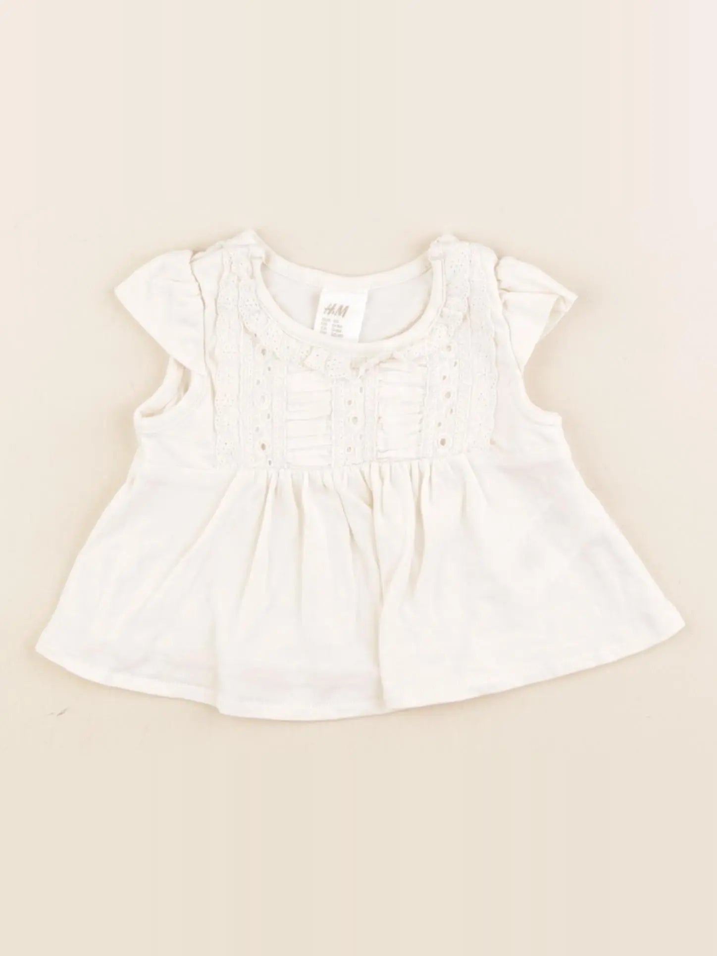 H&M - tee-shirt beige - 0/1 mois