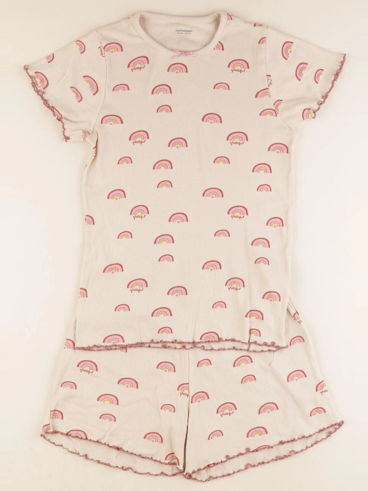 Vertbaudet - pyjama coton beige - 14 ans