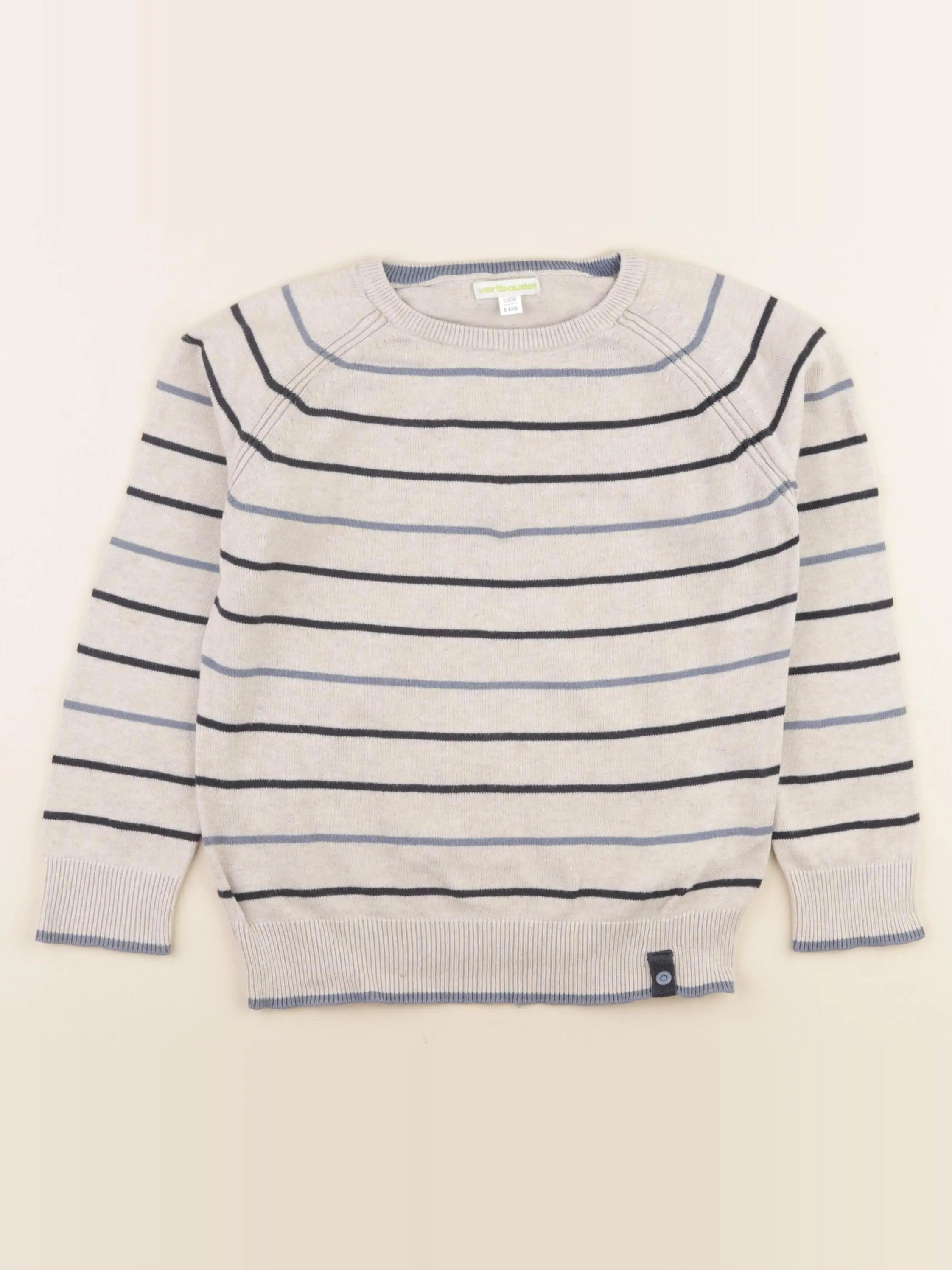 Vertbaudet - pull beige - 6 ans