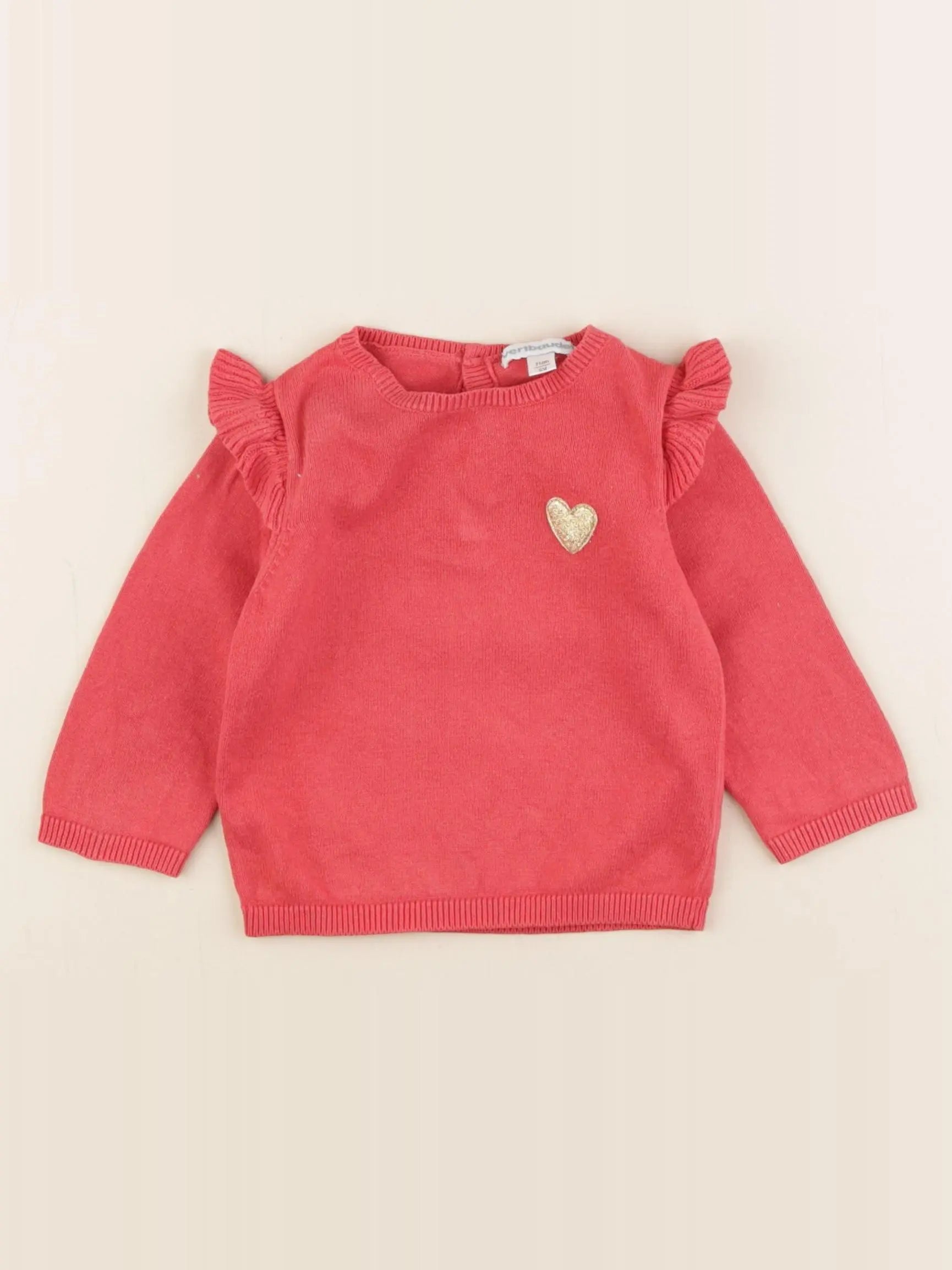 Vertbaudet - pull rose - 6 mois