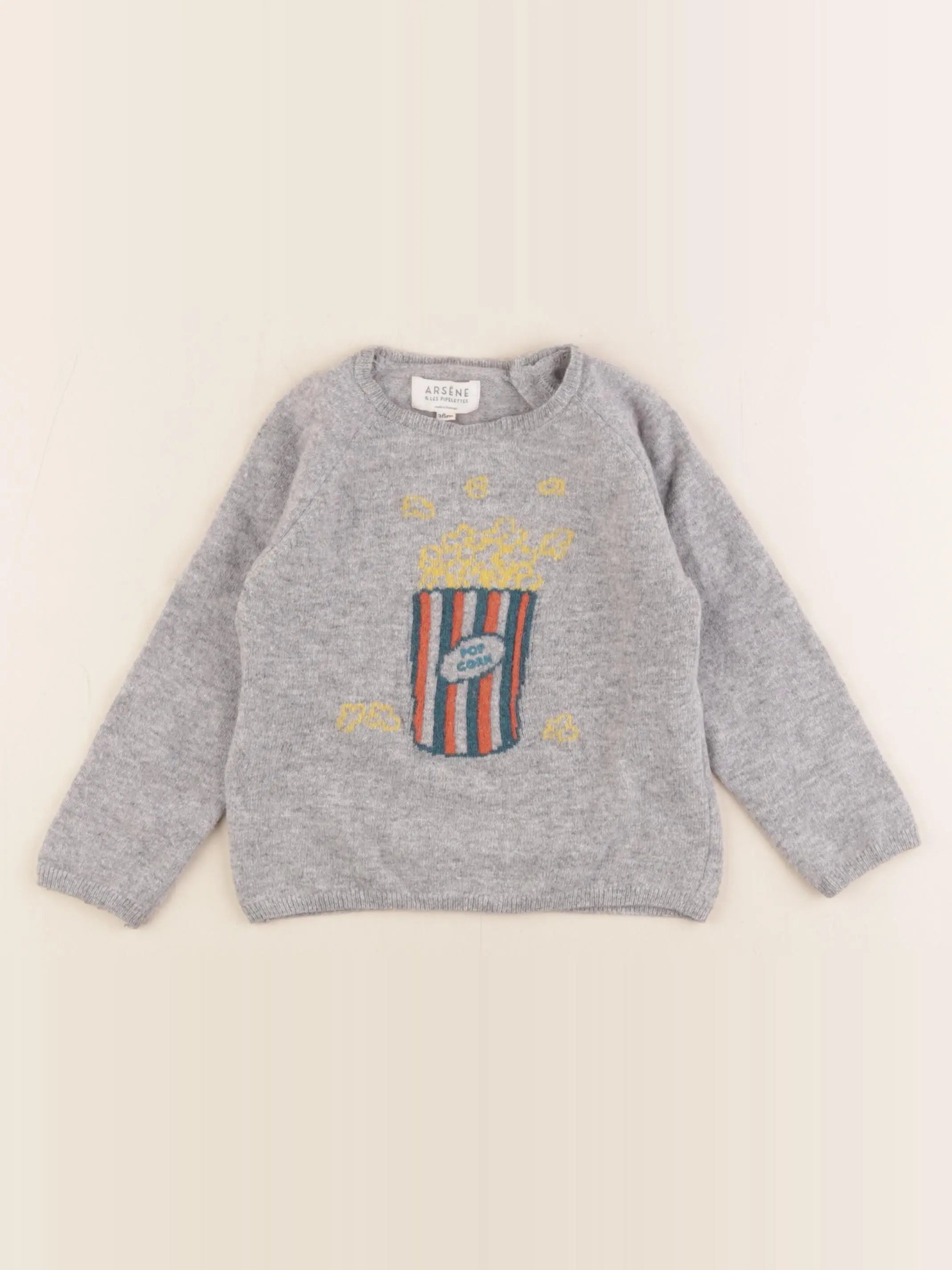 Arsène et les pipelettes - pull gris - 36 mois