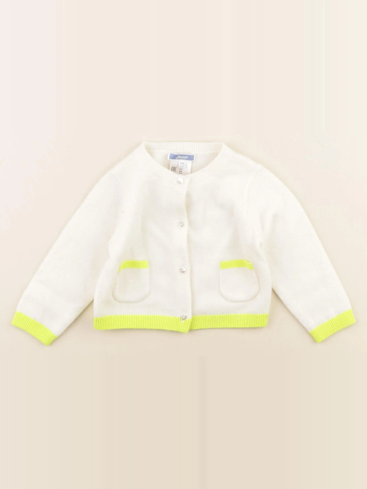 Jacadi - gilet blanc - 12 mois