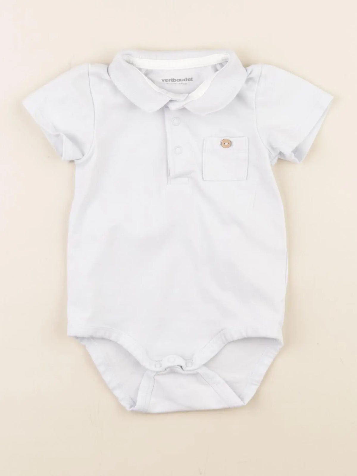 Vertbaudet - body à col bleu - 3 mois