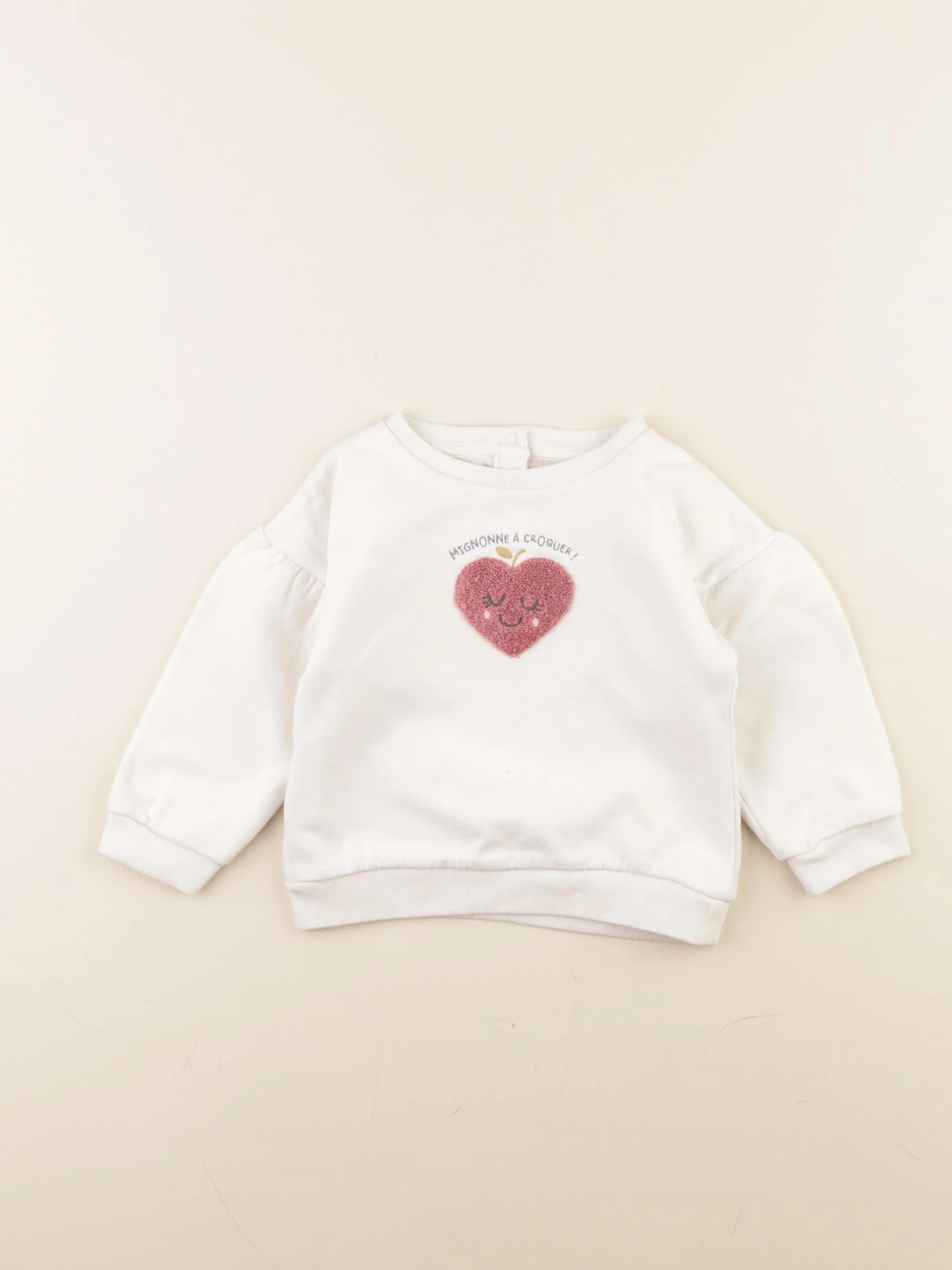 Vertbaudet - sweat blanc - 24 mois