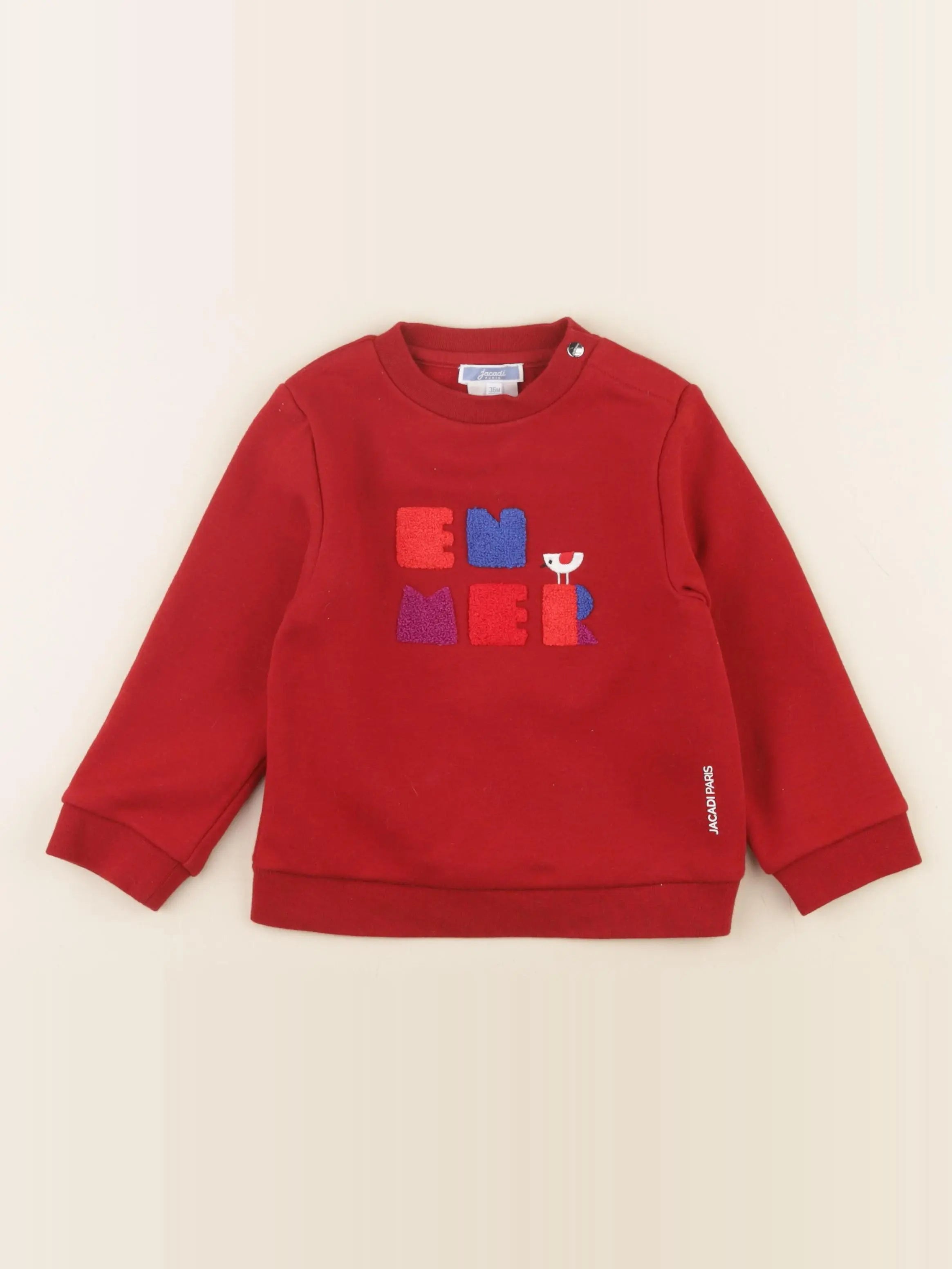 Jacadi - sweat rouge - 36 mois