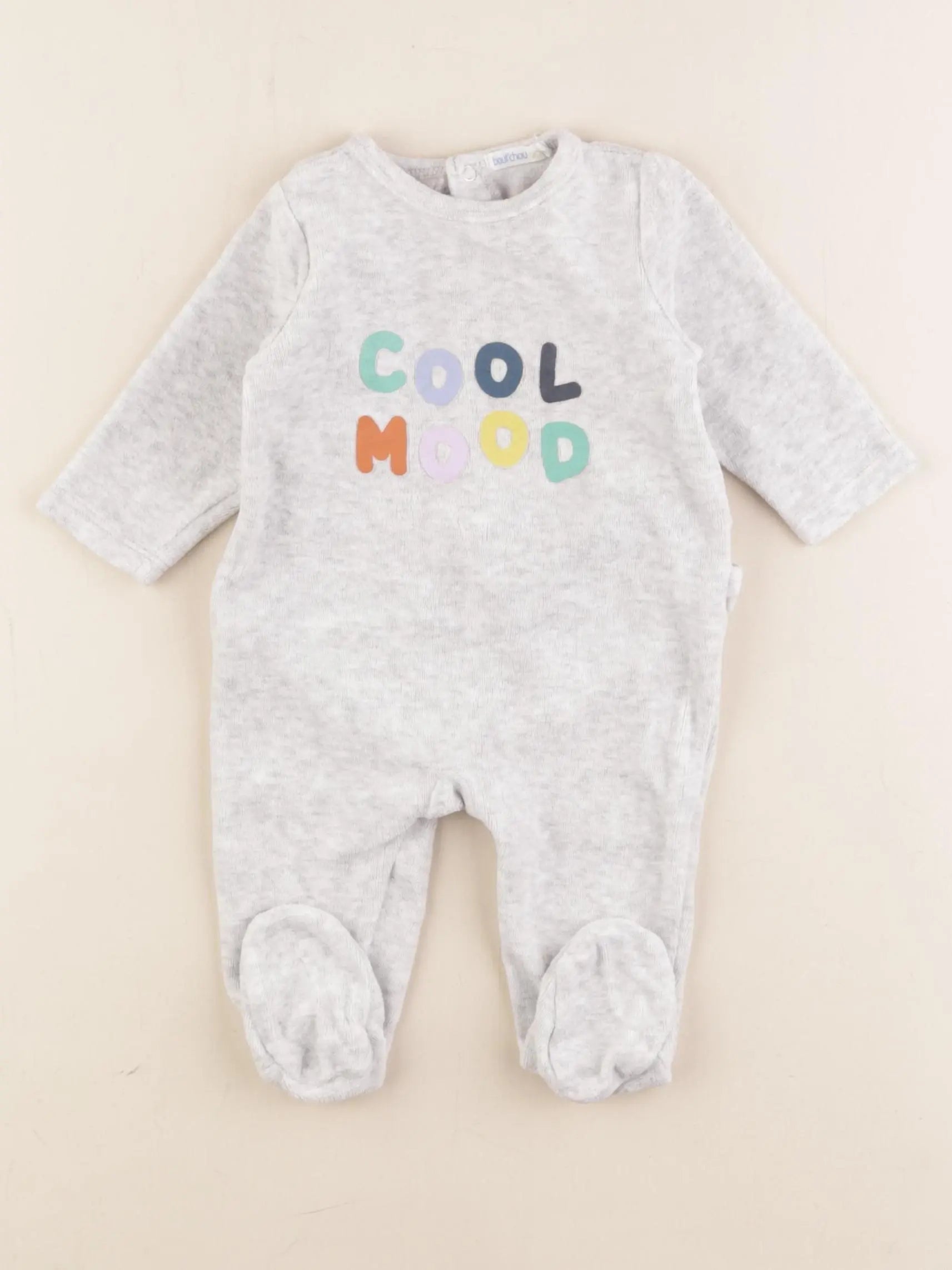 Boutchou - pyjama velours gris - 3 mois