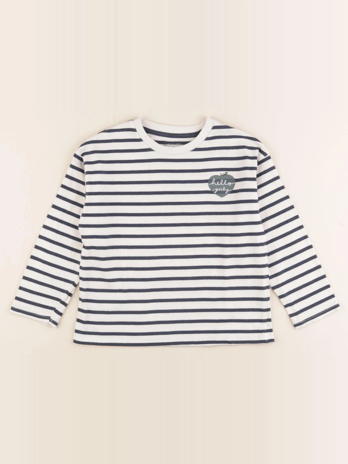 Vertbaudet - tee-shirt blanc, bleu - 6 ans