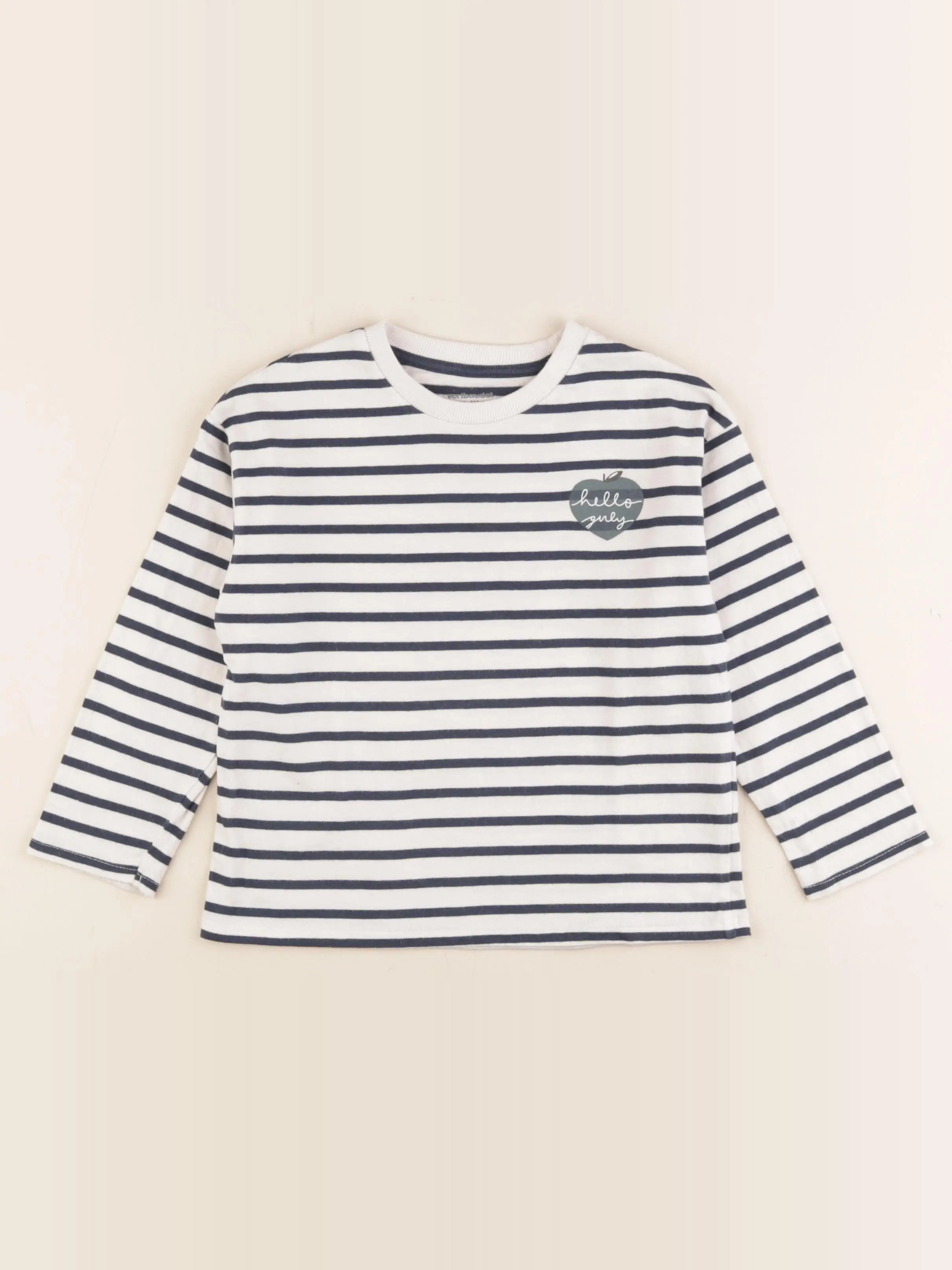 Vertbaudet - tee-shirt blanc, bleu - 6 ans