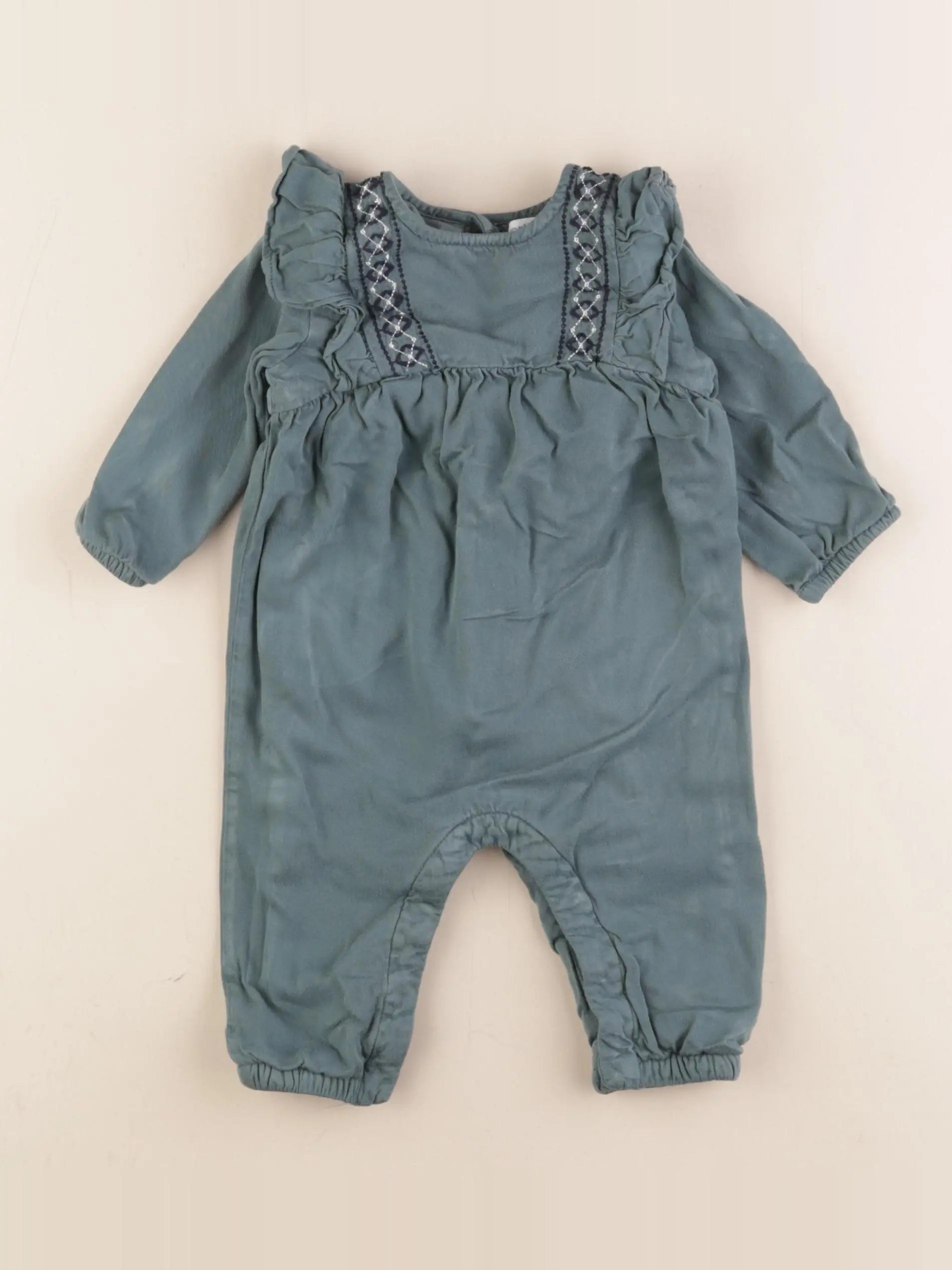 Vertbaudet - combinaison vert - 9 mois