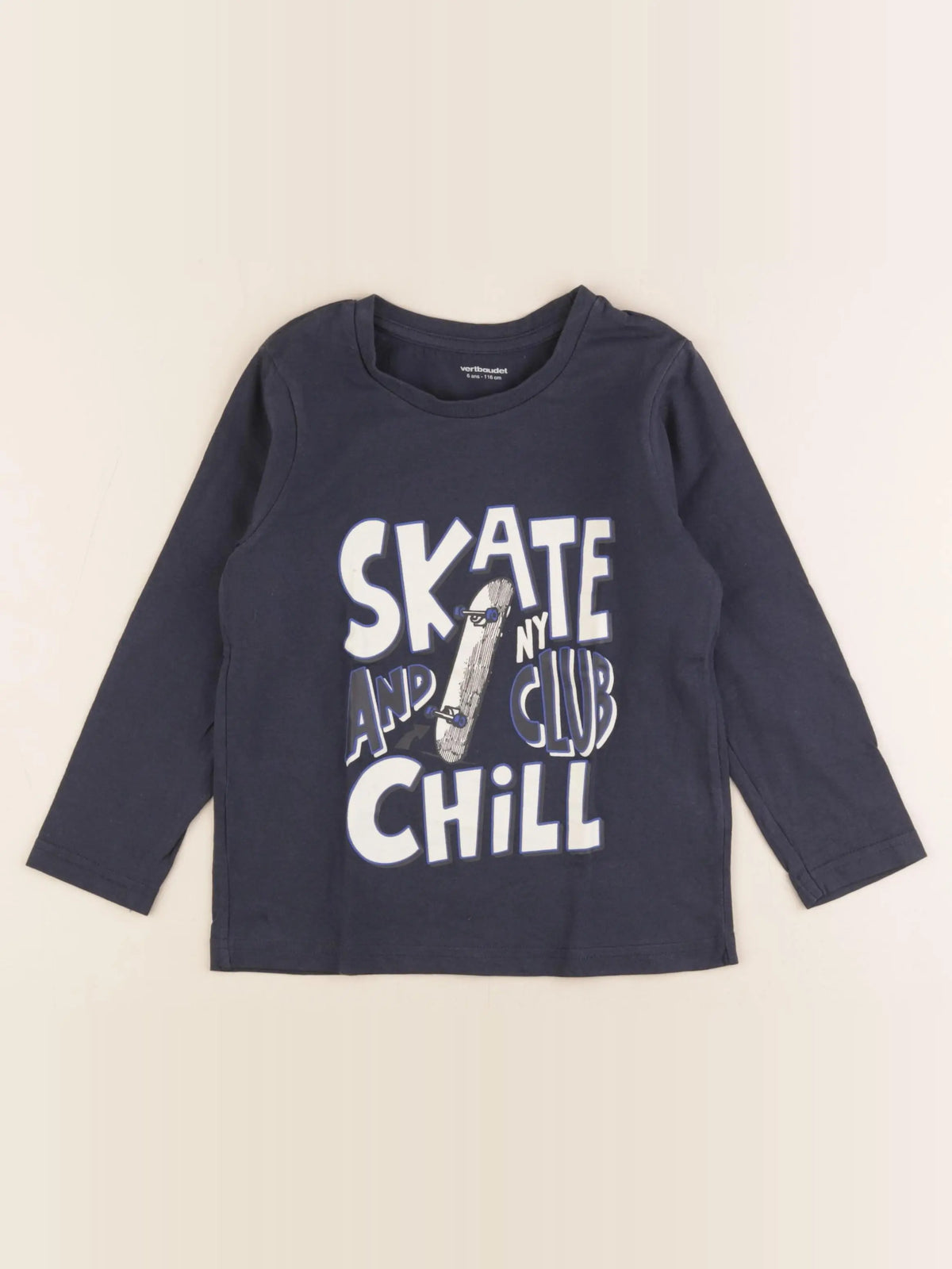 Vertbaudet - tee-shirt bleu - 6 ans