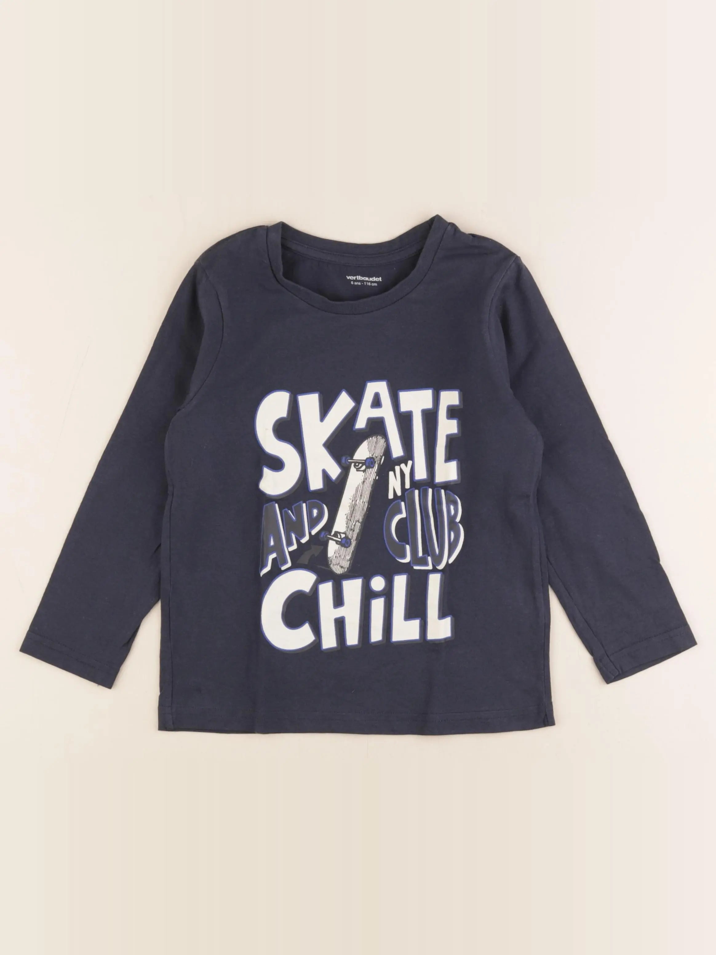 Vertbaudet - tee-shirt bleu - 6 ans
