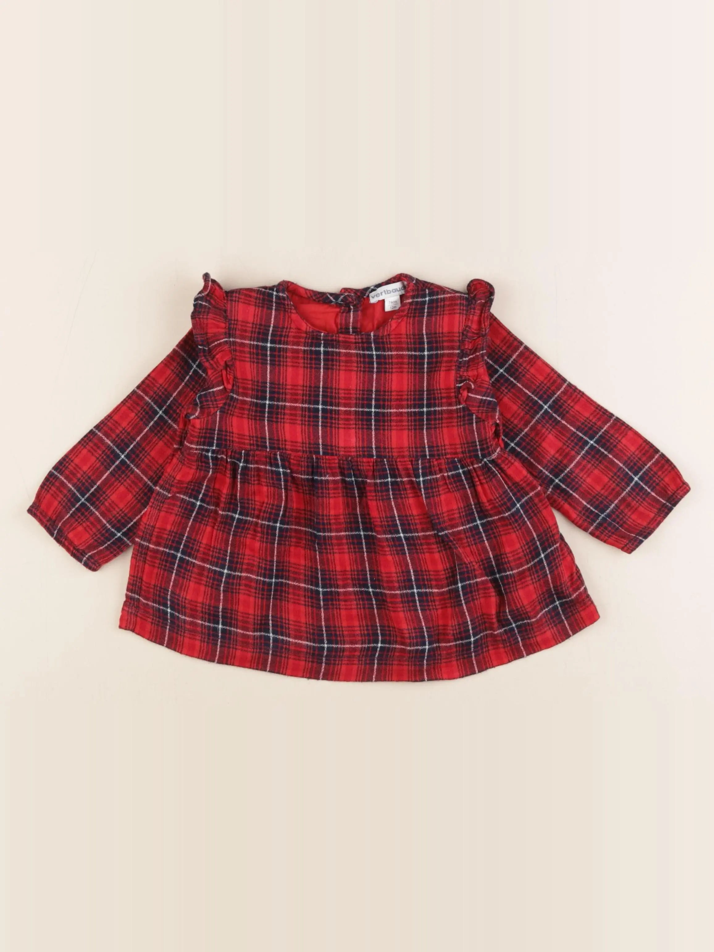 Vertbaudet - blouse rouge - 12 mois