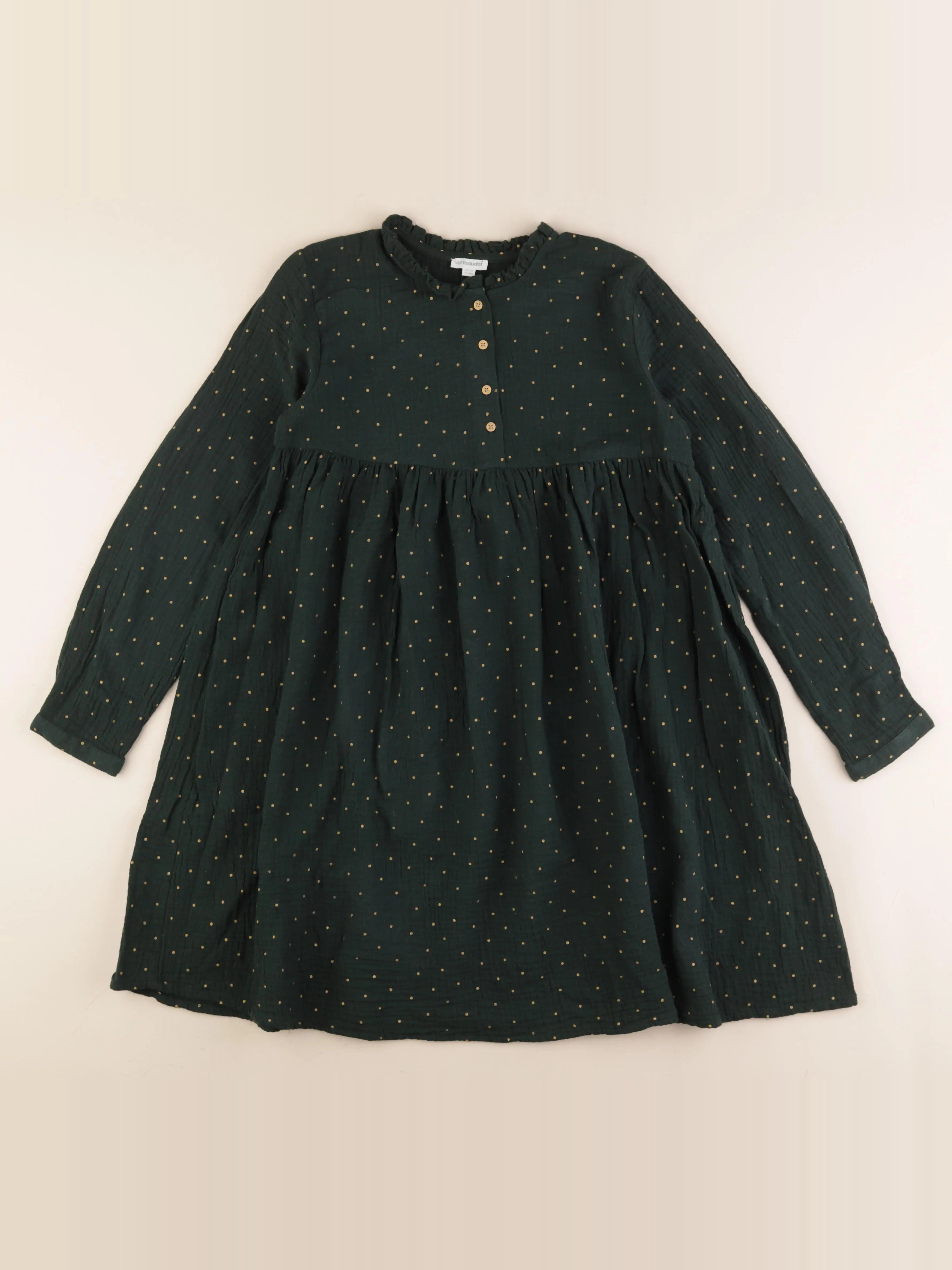 Vertbaudet - robe vert, or - 12 ans