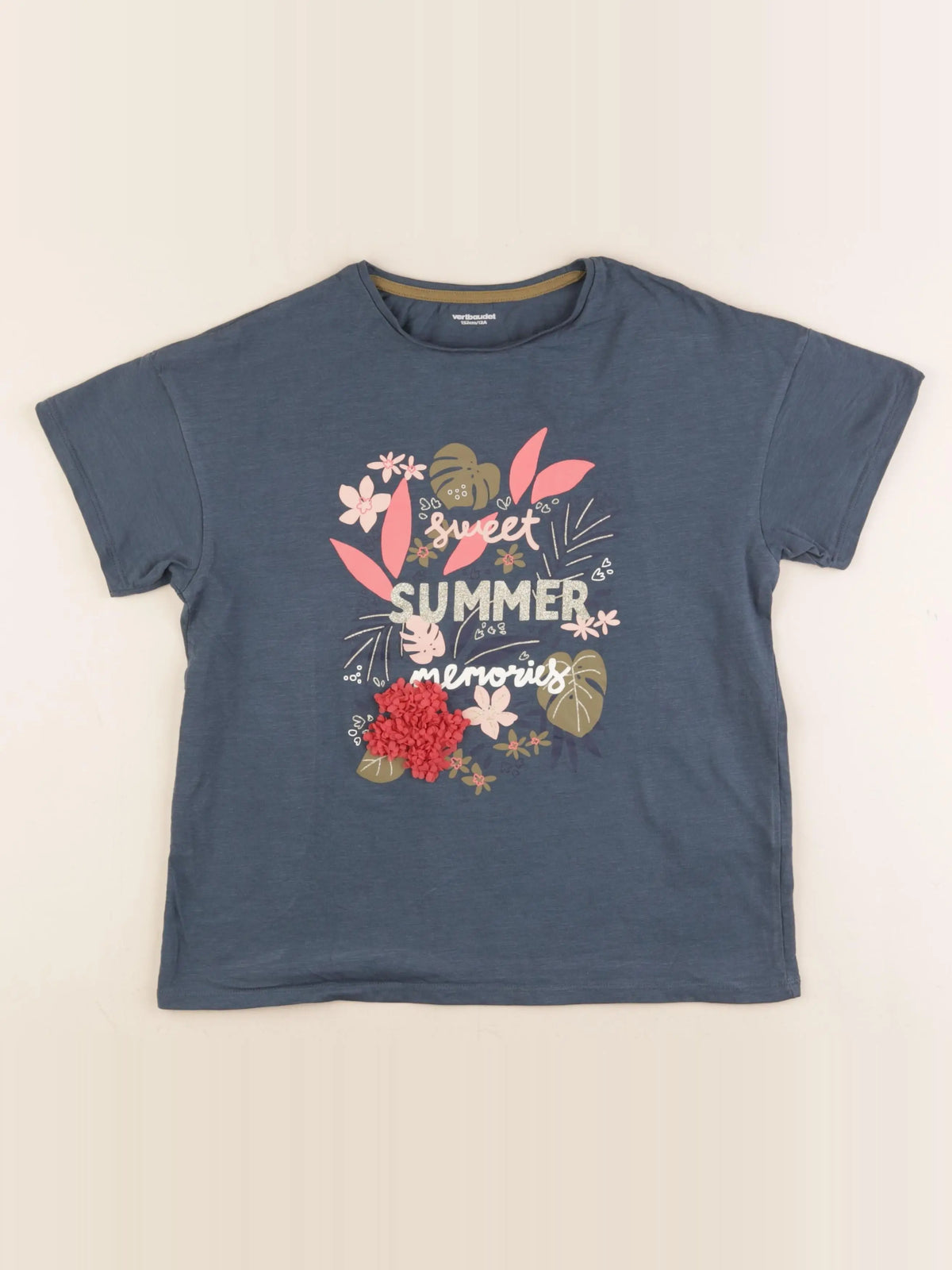 Vertbaudet - tee-shirt bleu - 12 ans