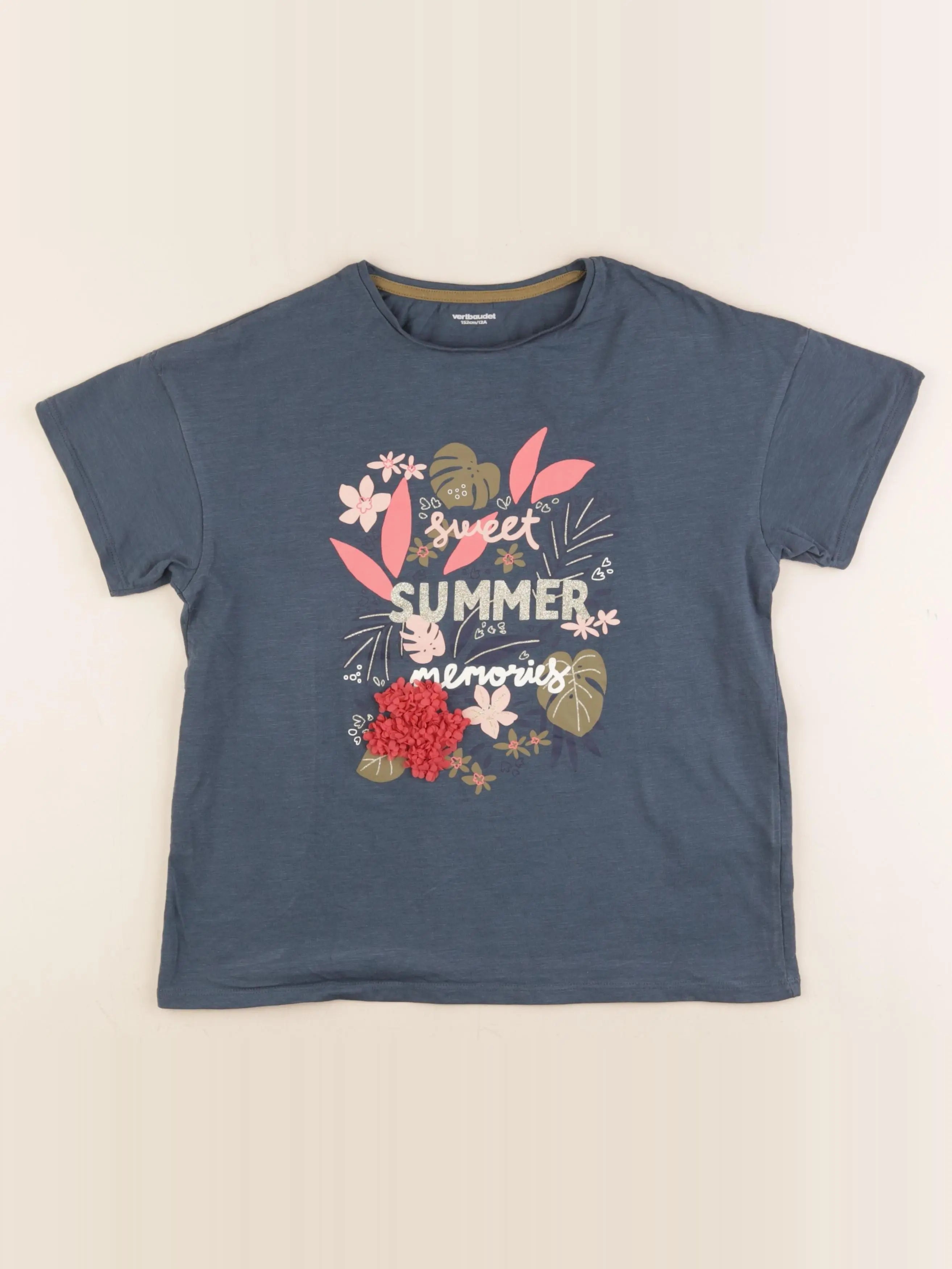 Vertbaudet - tee-shirt bleu - 12 ans