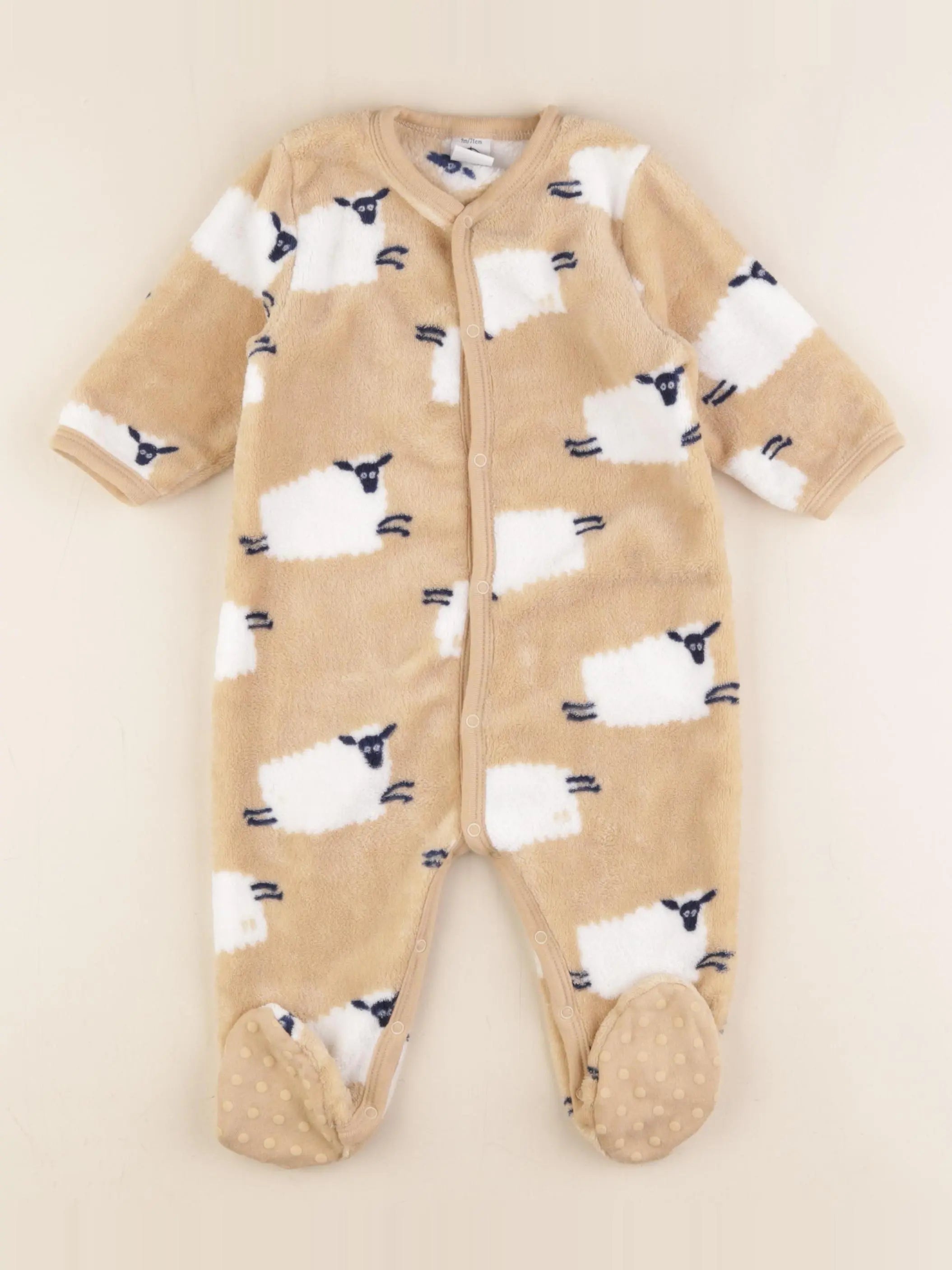 Petit Bateau - pyjama velours marron - 9 mois