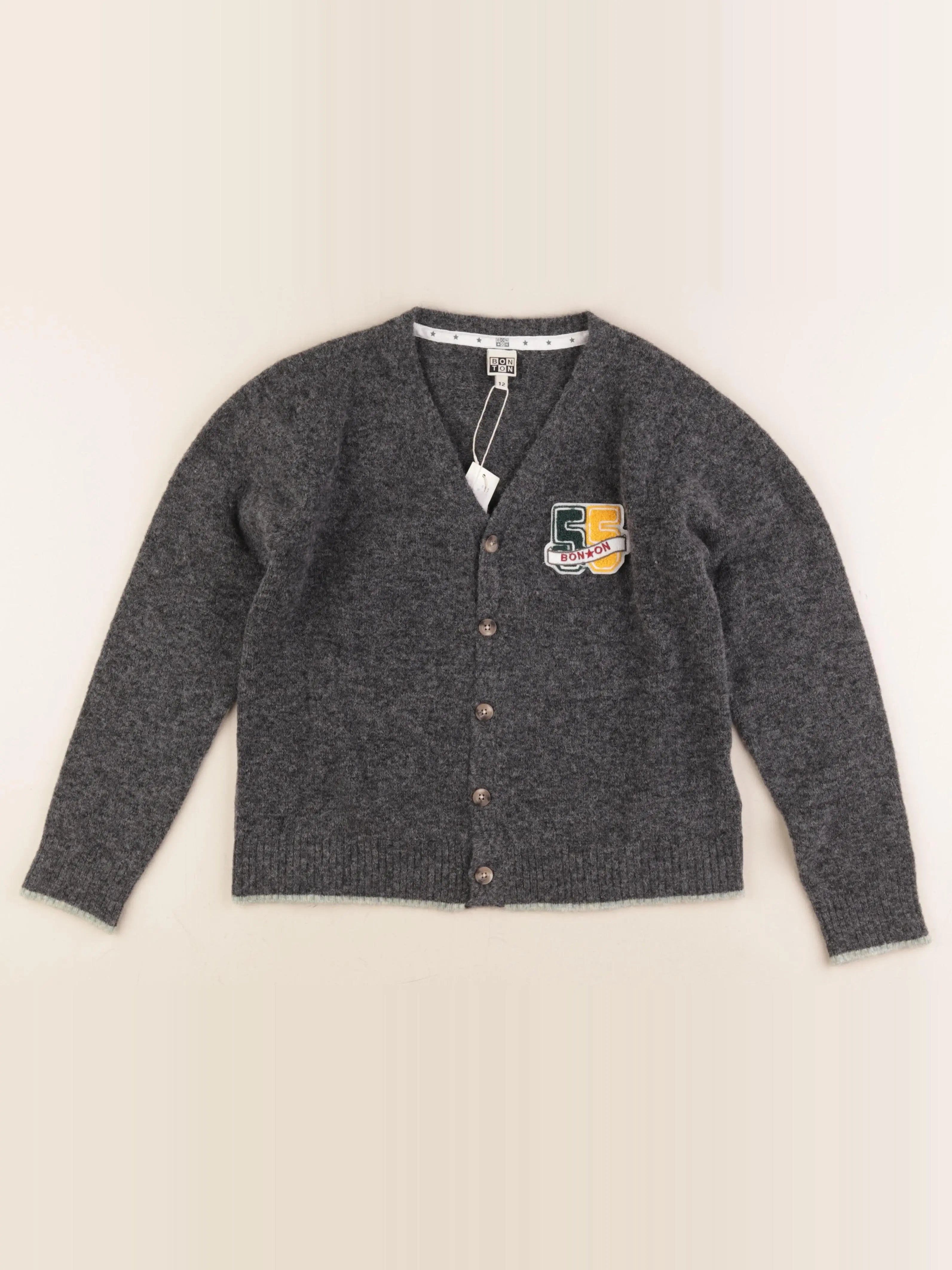 Bonton - gilet gris - 12 ans