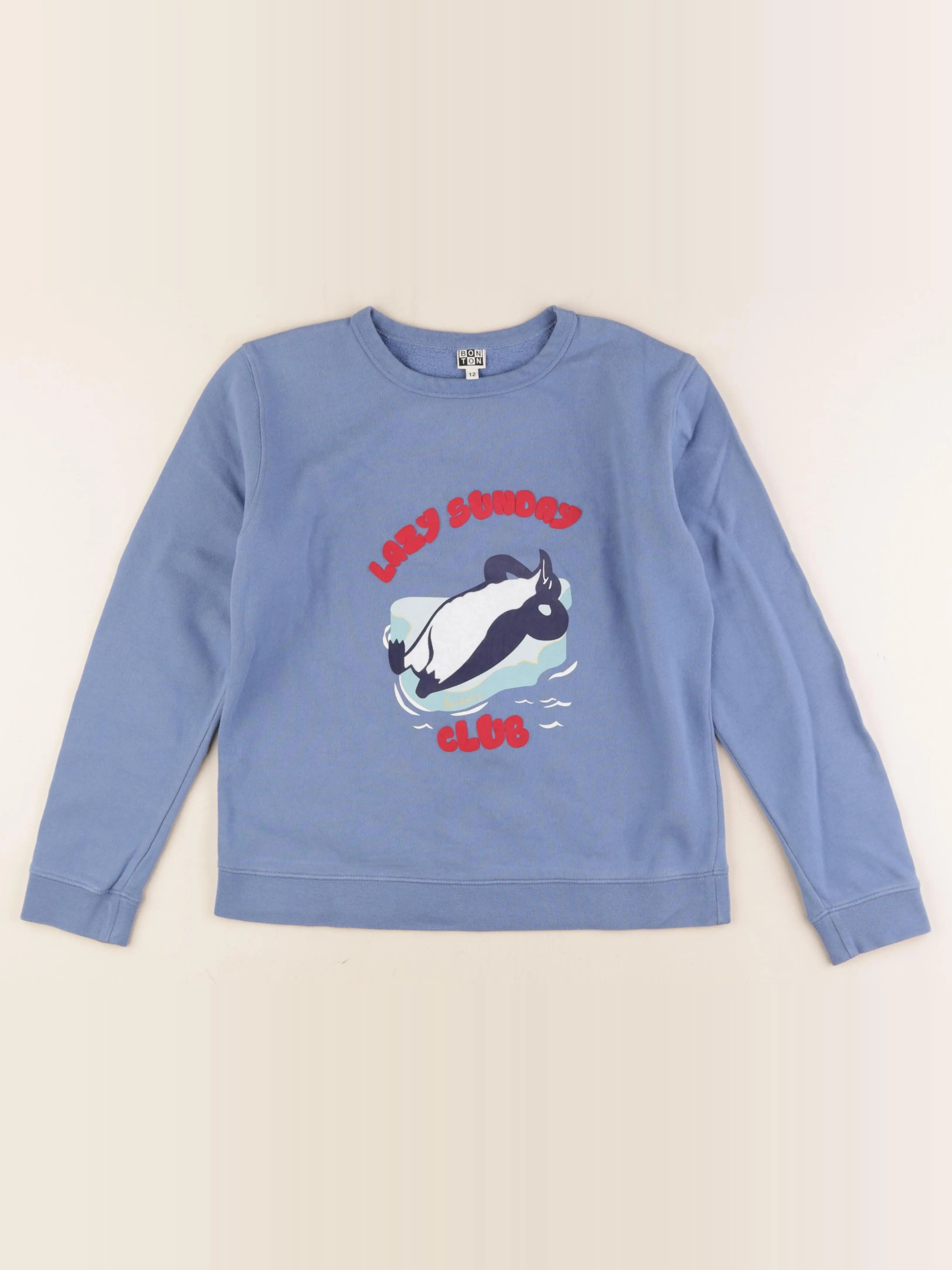 Bonton - sweat bleu - 12 ans