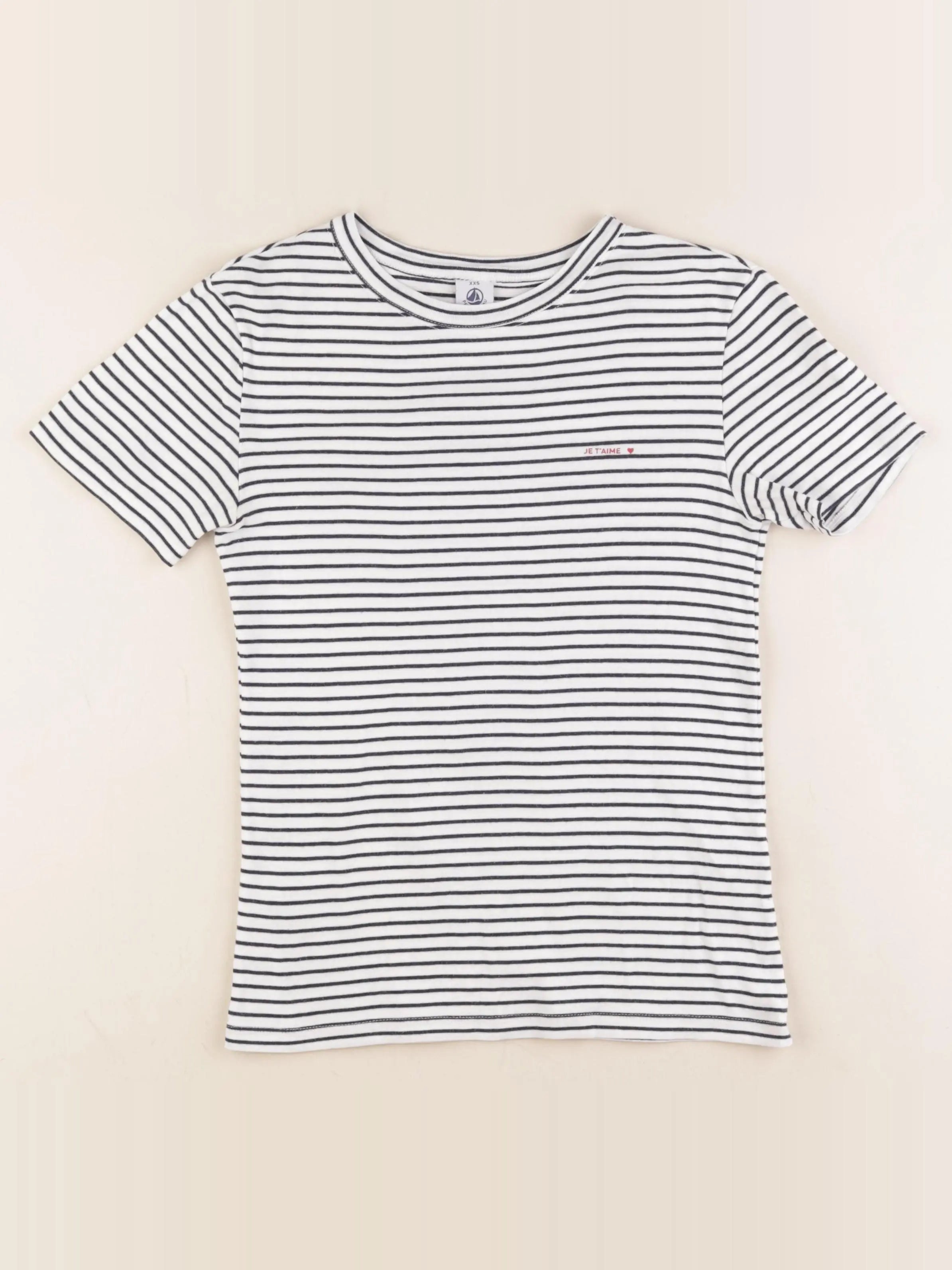 Petit Bateau - tee-shirt bleu, blanc - 12 ans