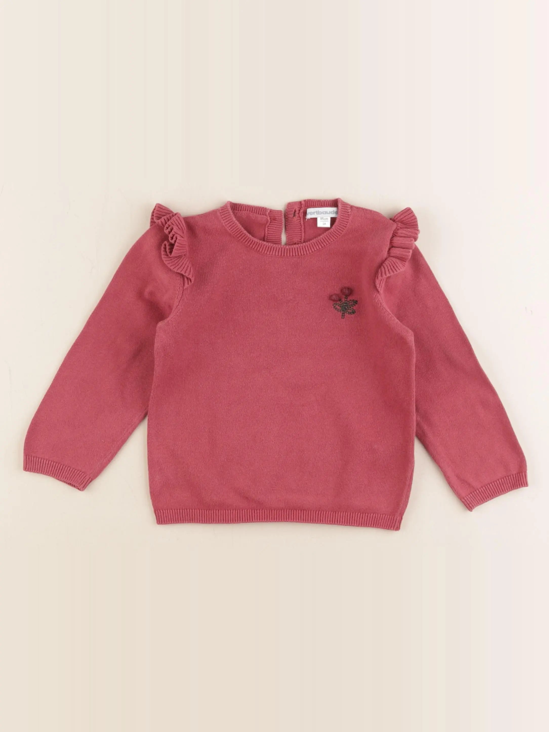 Vertbaudet - pull rouge - 2 ans