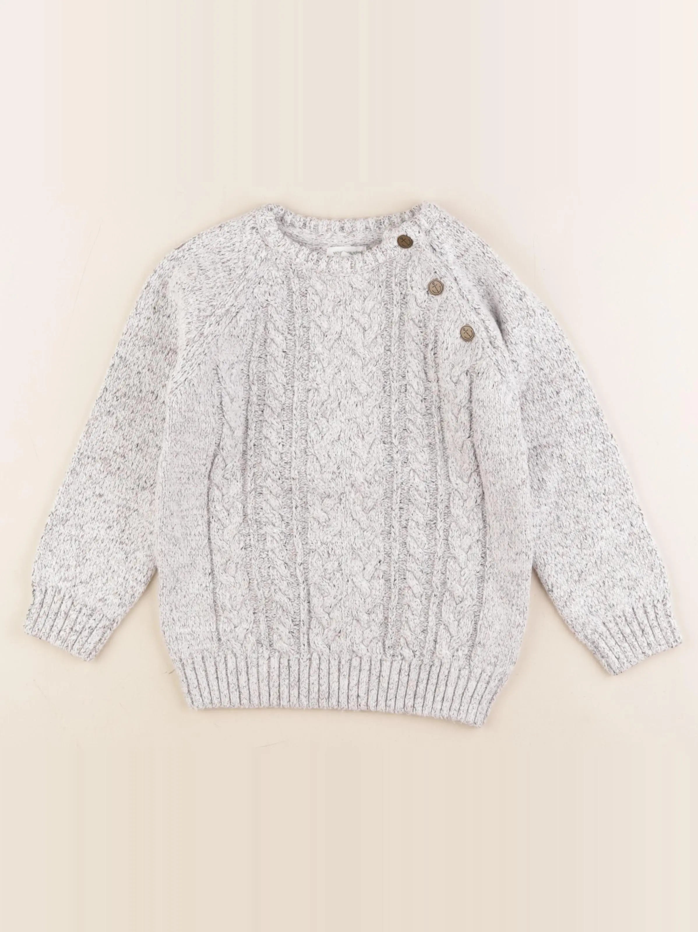 Vertbaudet - pull gris - 6 ans