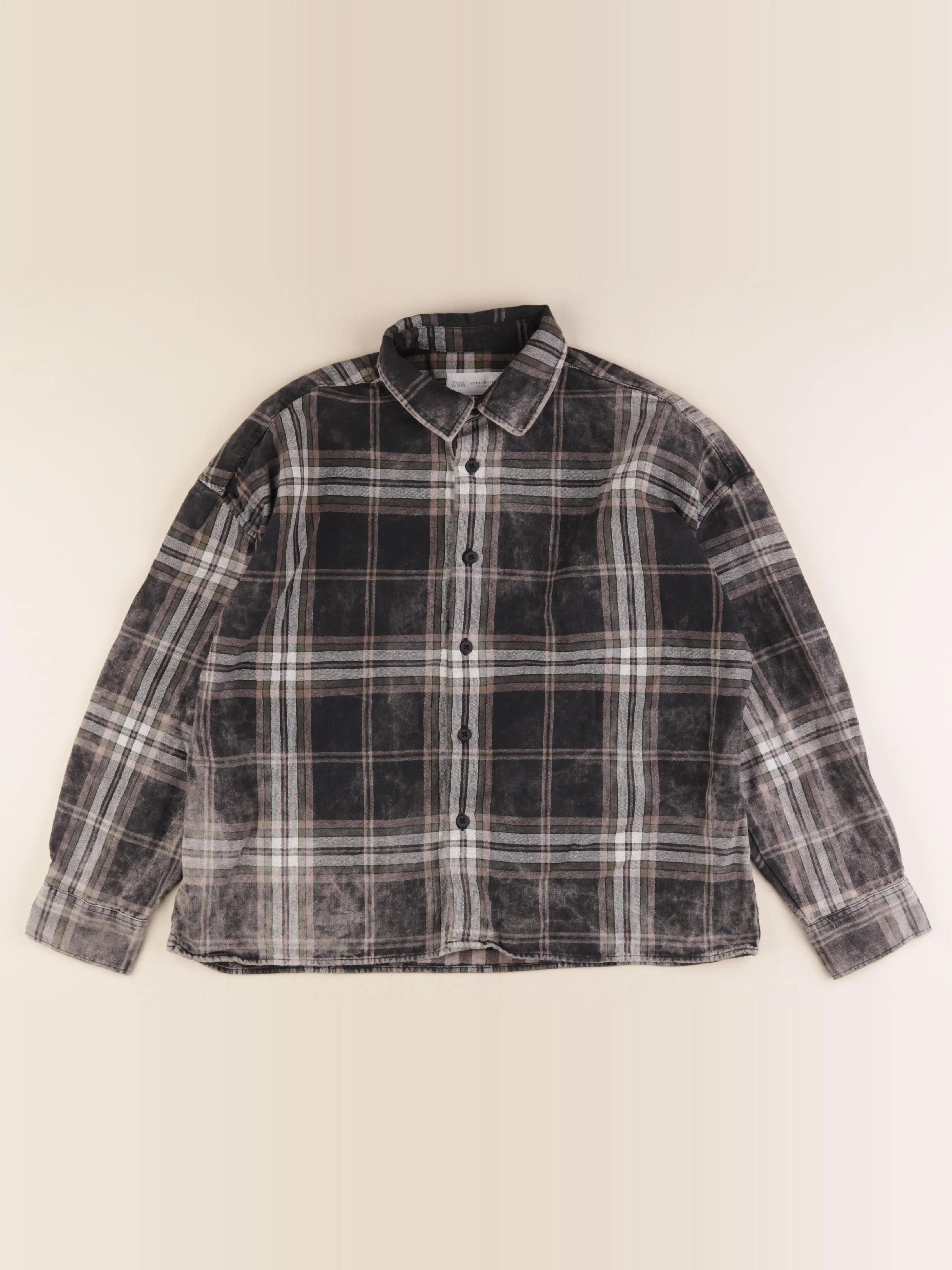 Zara - chemise marron, noir - 11/12 ans