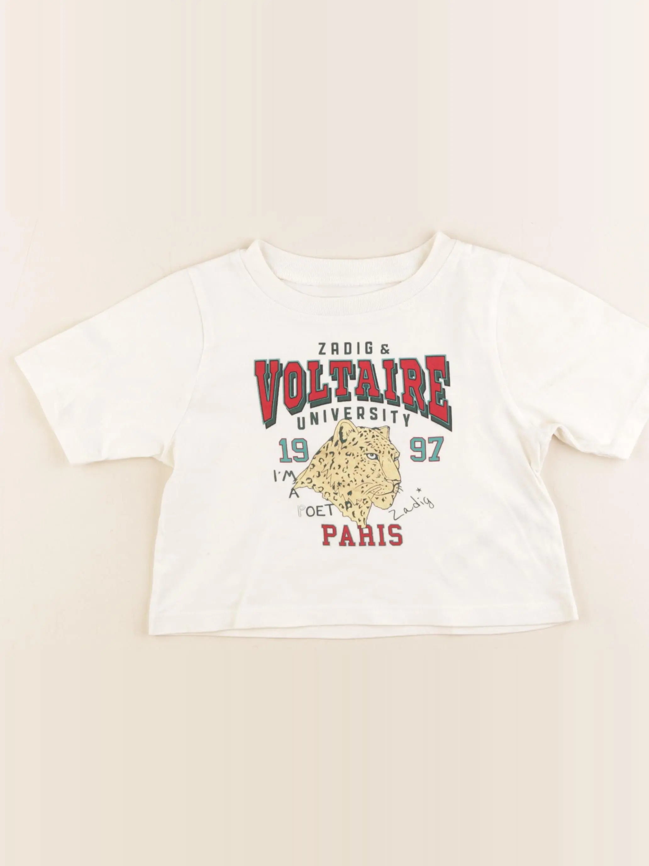 Zadig & Voltaire - tee-shirt beige - 4 ans