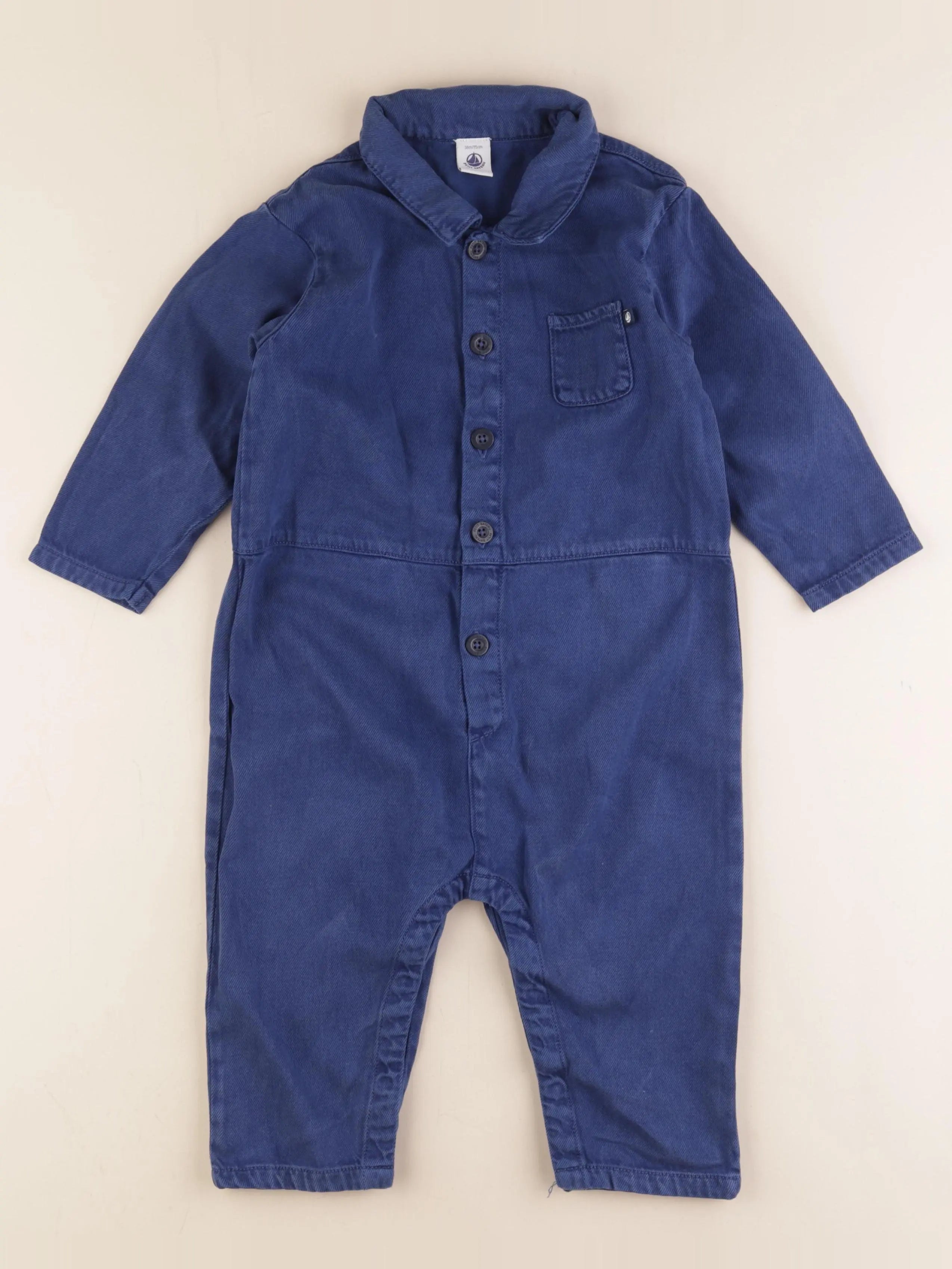 Petit Bateau - combinaison bleu - 36 mois