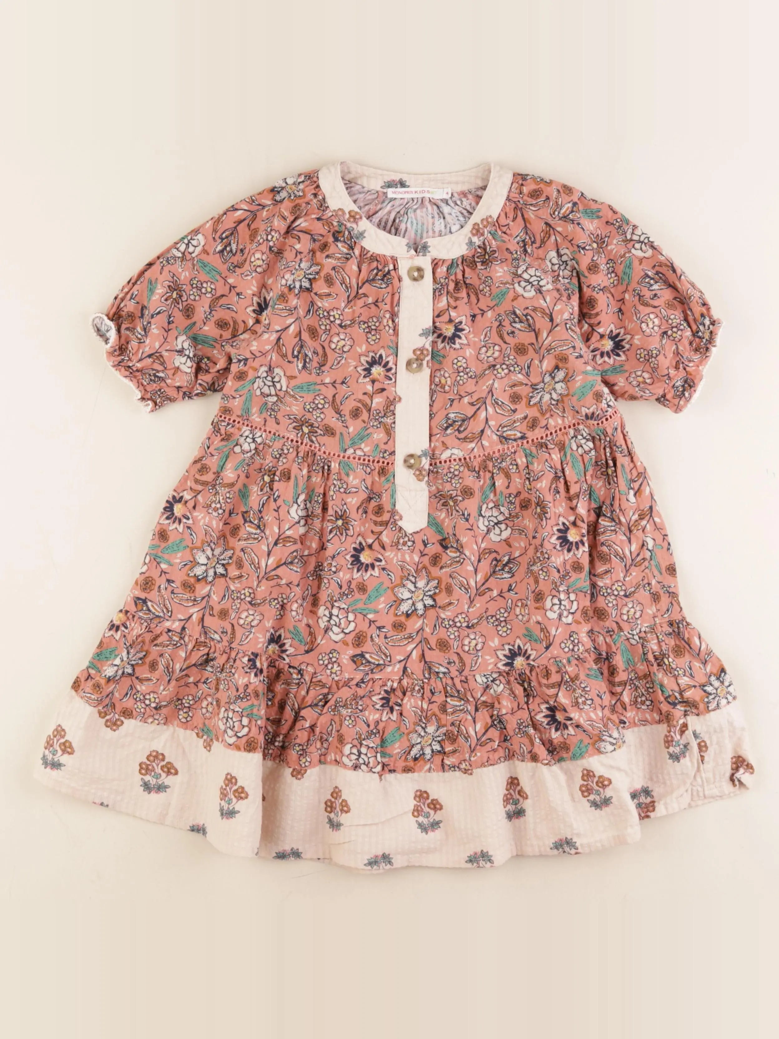 Monoprix - robe multicolore - 4 ans