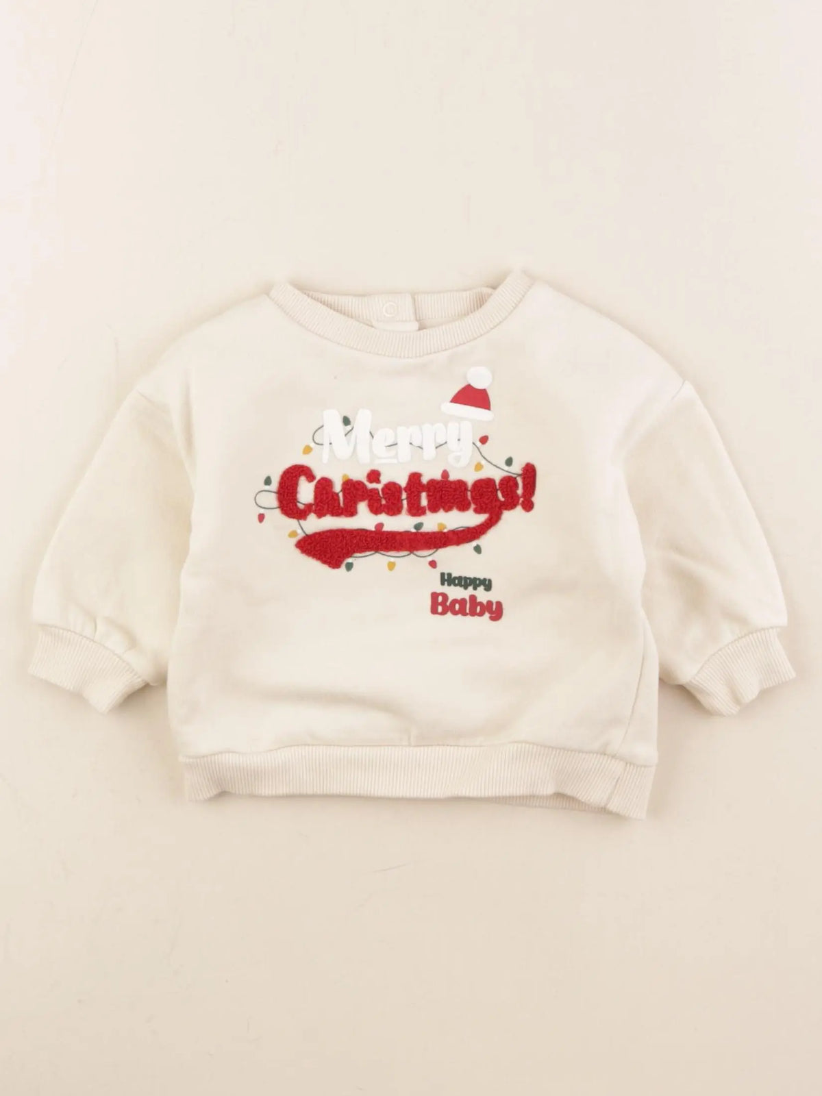 Vertbaudet - sweat beige - 6 mois