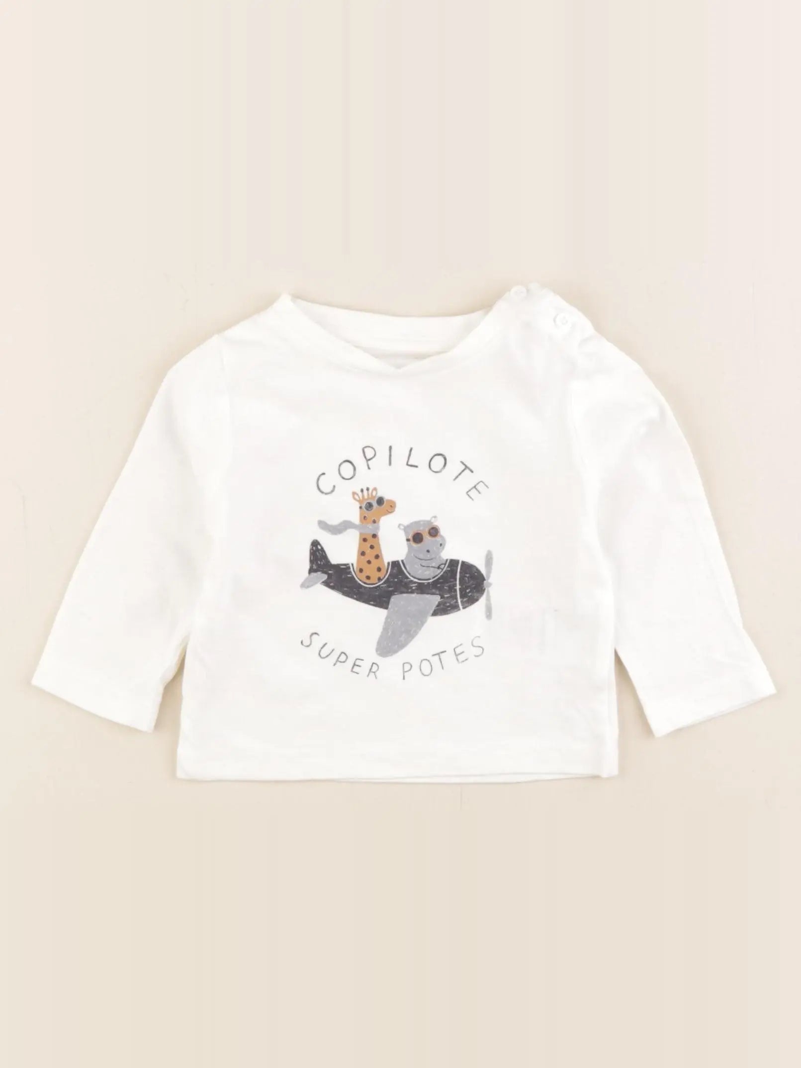 Vertbaudet - tee-shirt blanc - 3 mois