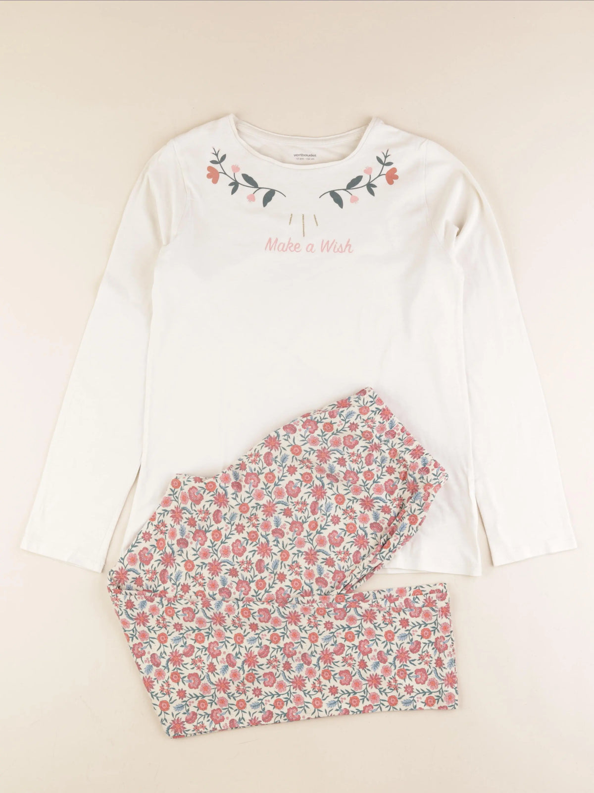 Vertbaudet - pyjama coton blanc - 12 ans