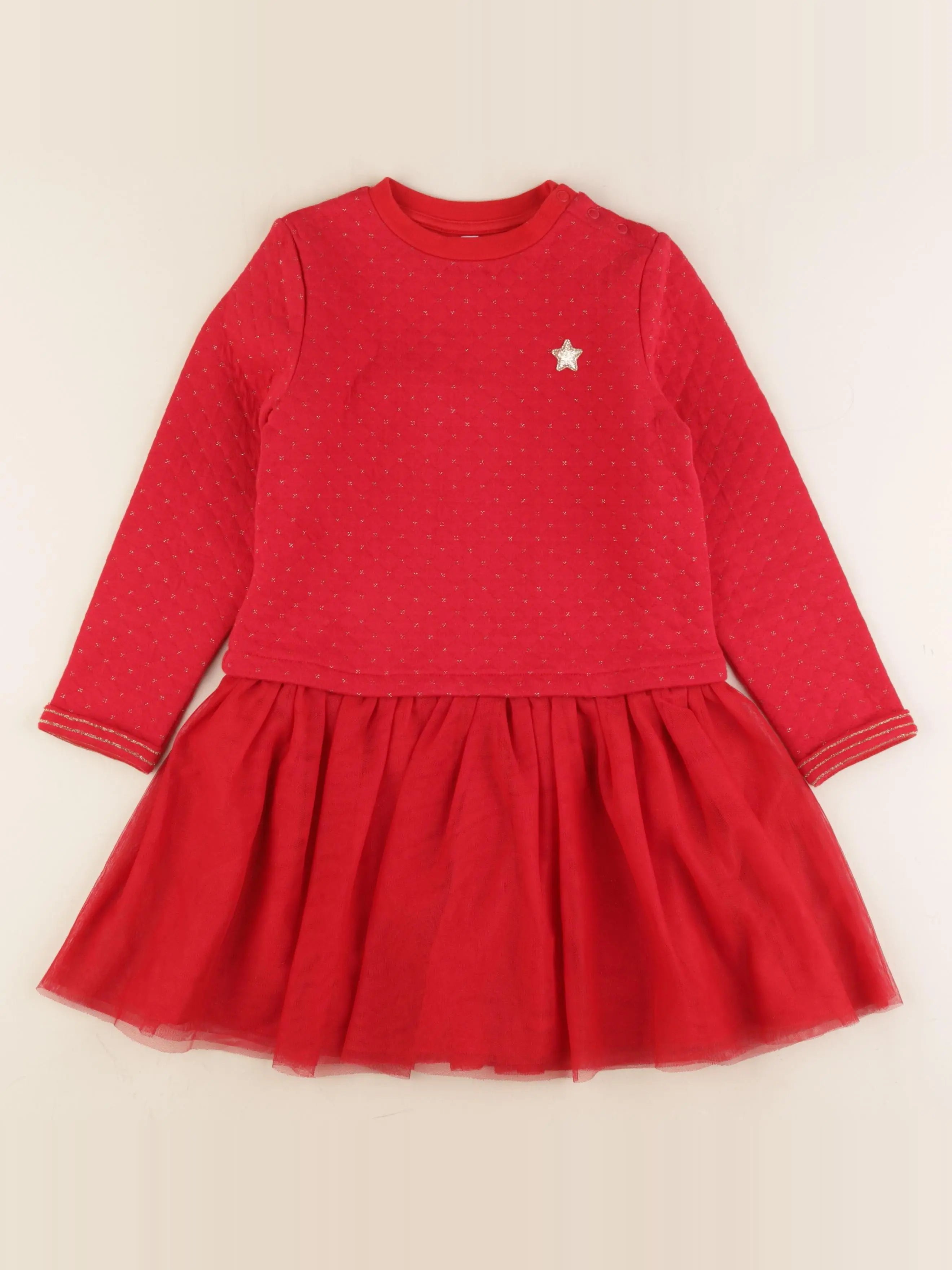 Vertbaudet - robe rouge - 7 ans