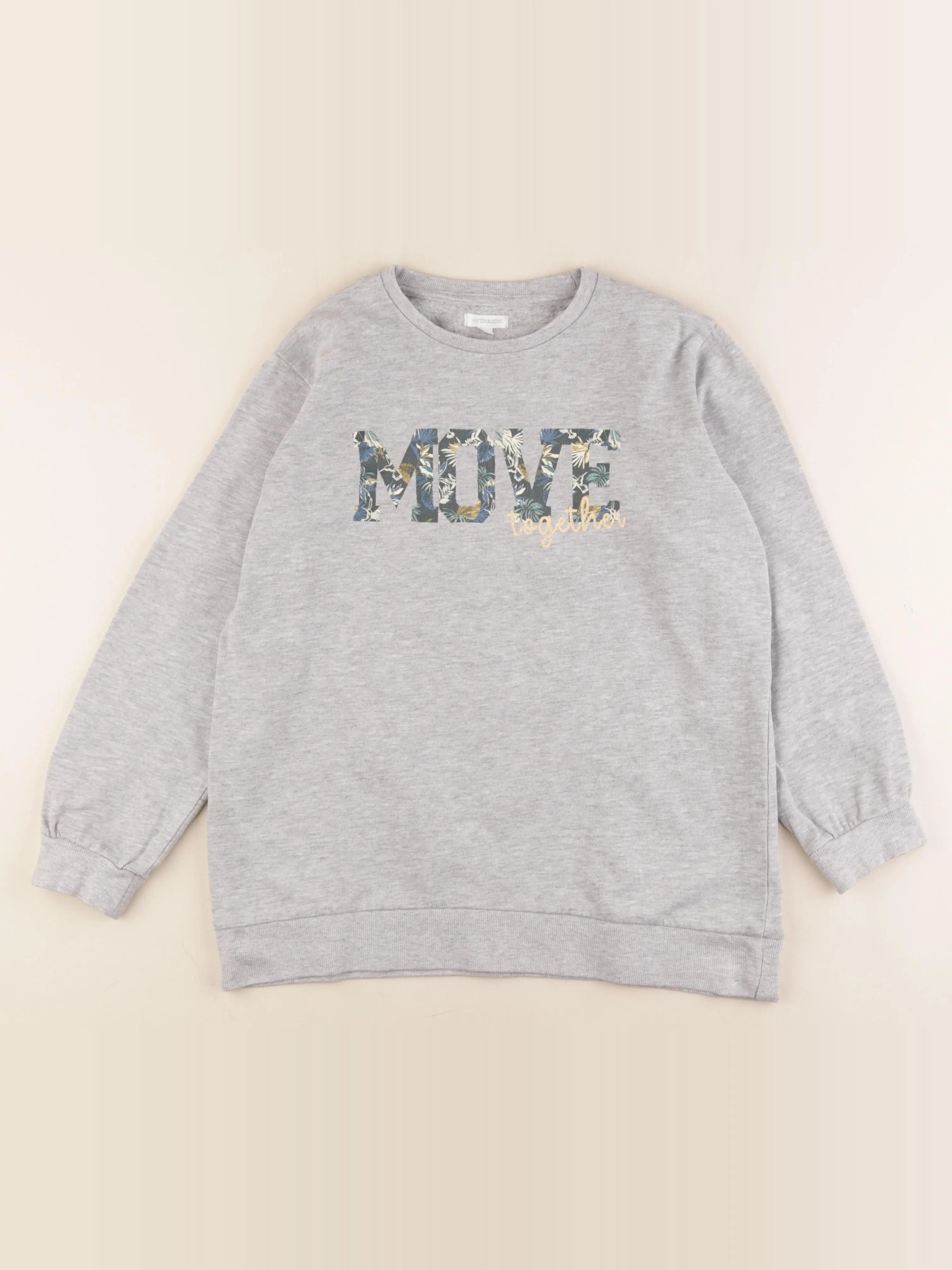 Vertbaudet - sweat gris - 12 ans