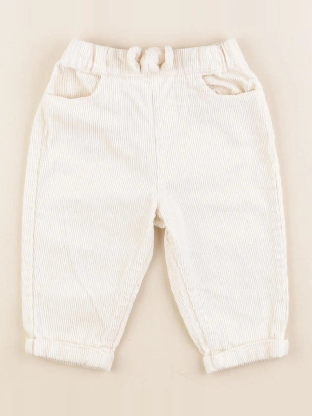 Vertbaudet - pantalon beige - 9 mois