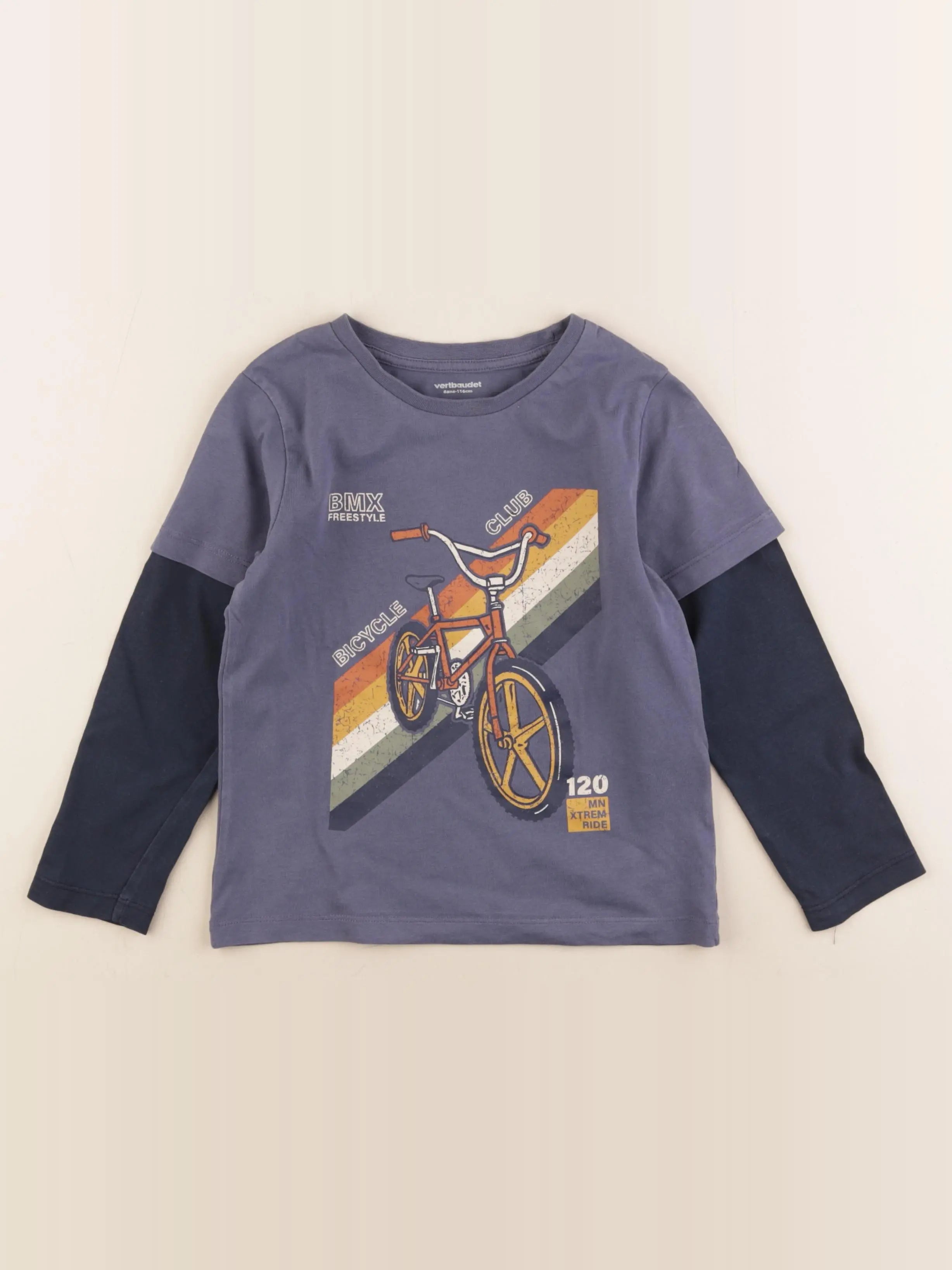 Vertbaudet - tee-shirt bleu - 6 ans