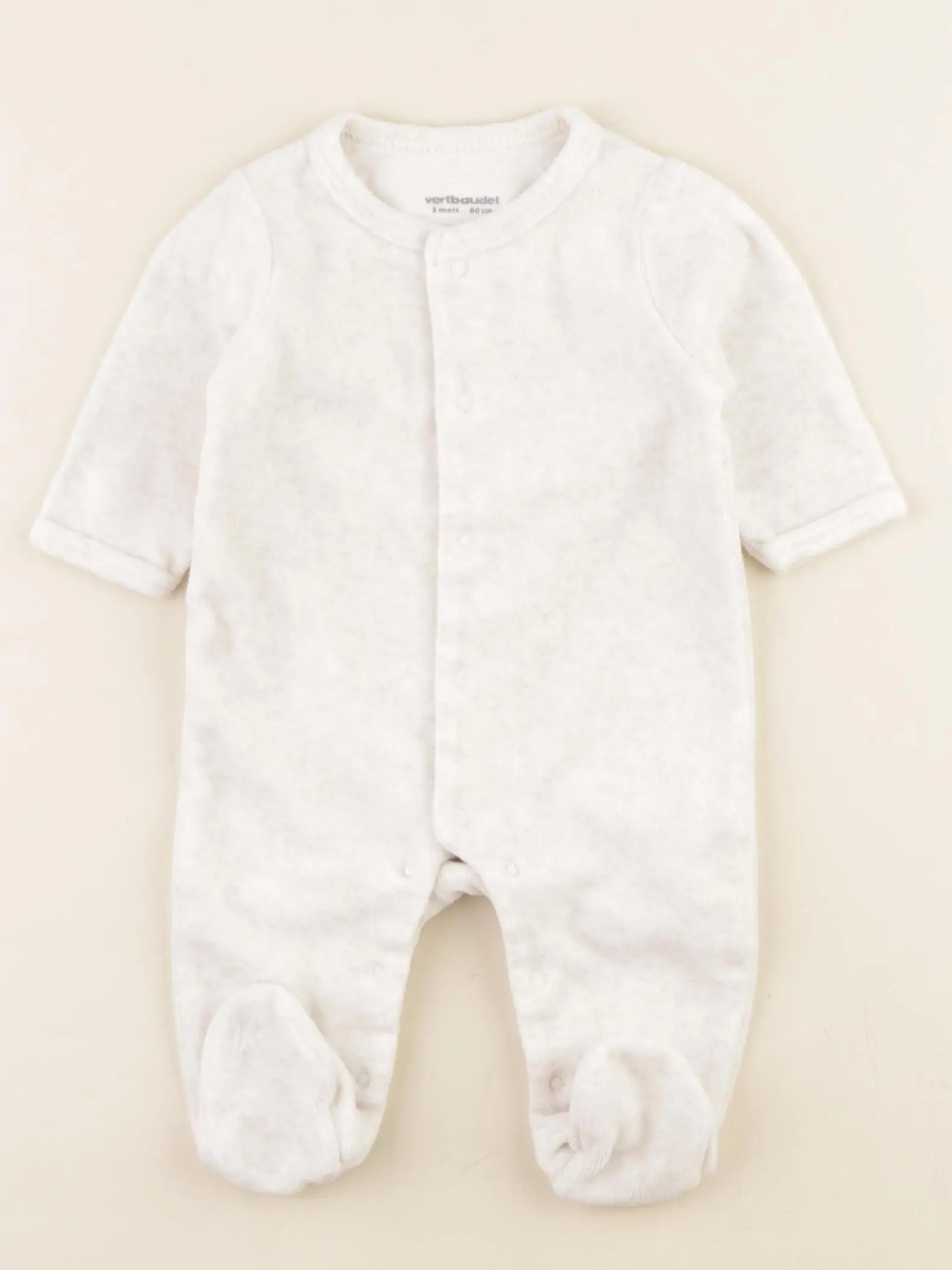 Vertbaudet - pyjama velours gris - 3 mois