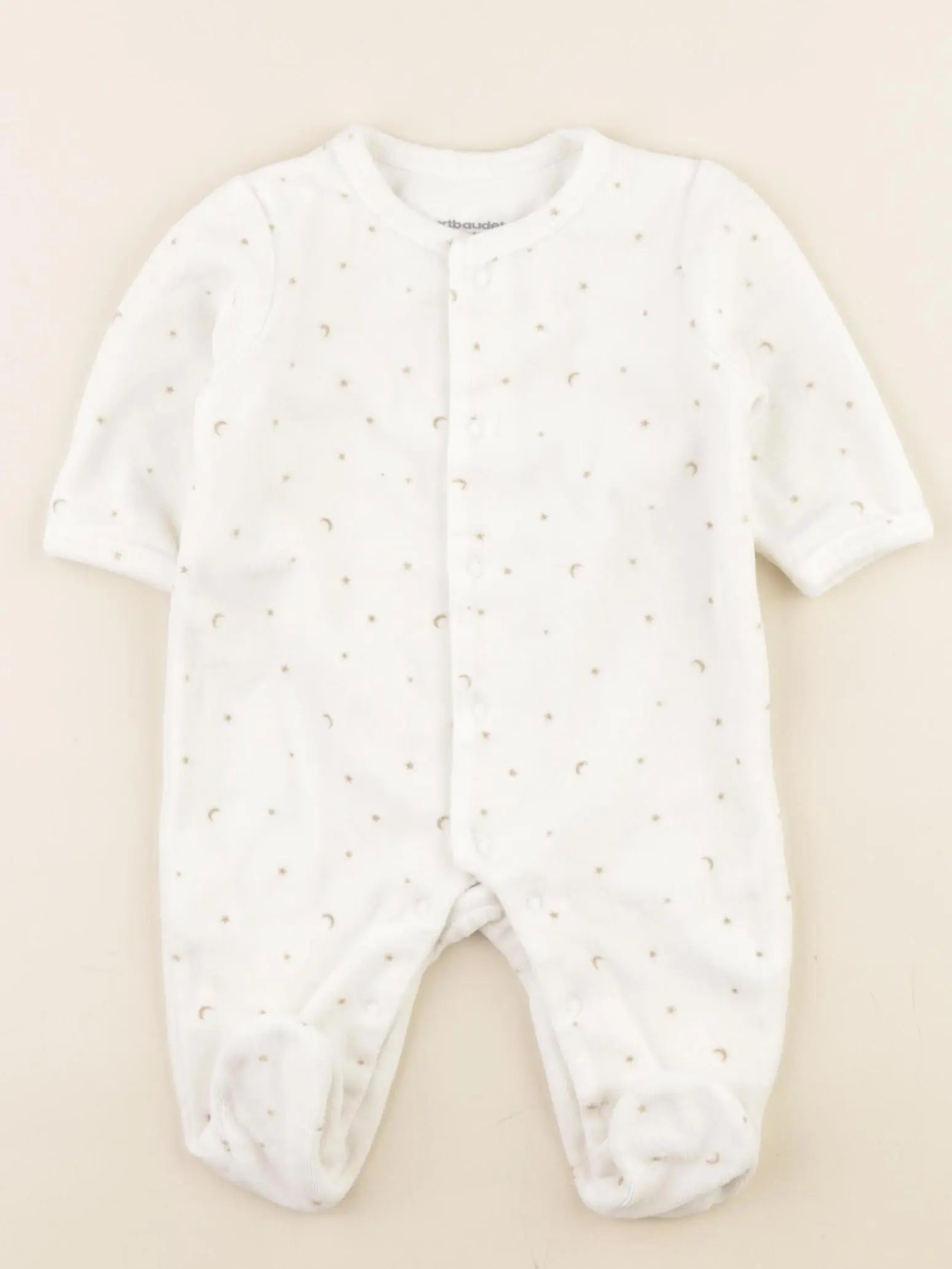 Vertbaudet - pyjama velours beige - 3 mois