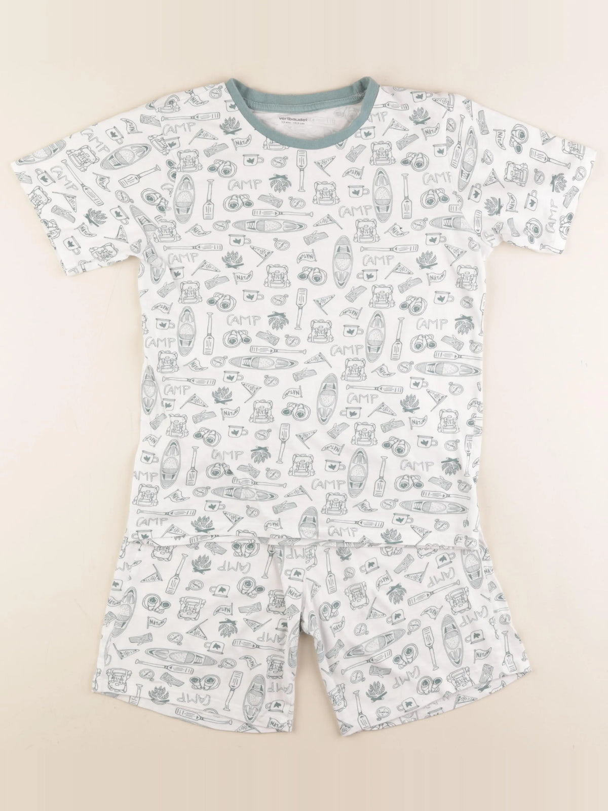Vertbaudet - pyjama coton vert - 12 ans